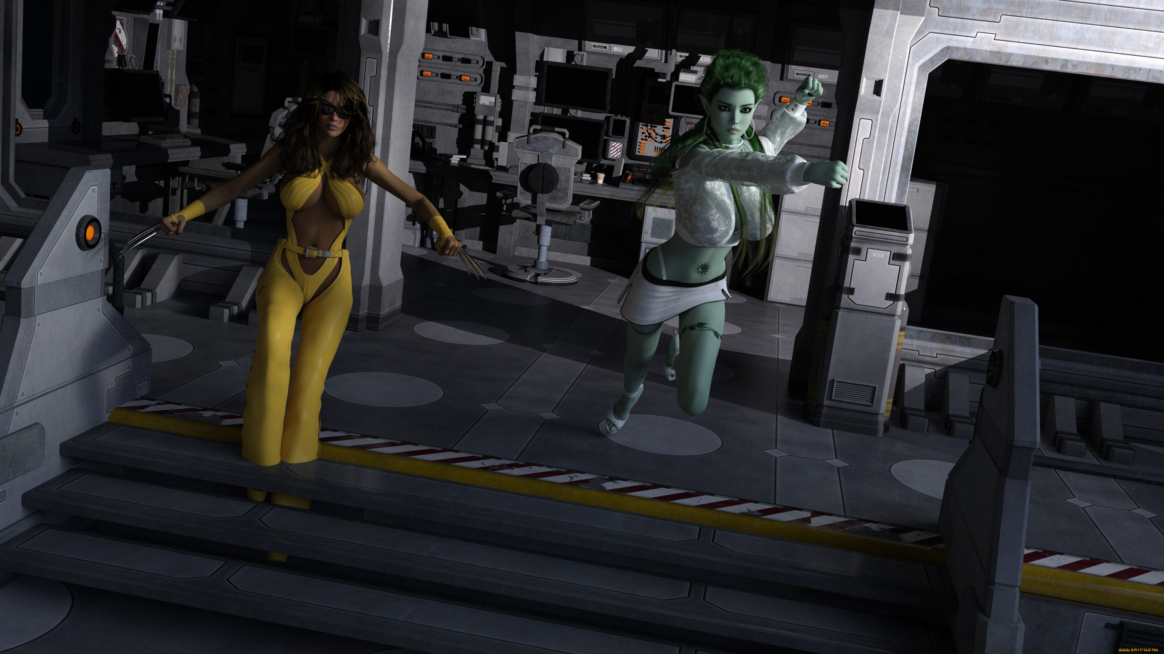 3д, графика, фантазия, , fantasy, фон, взгляд, девушки