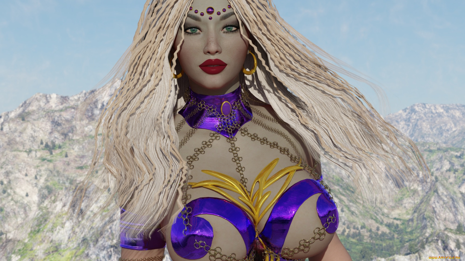 3д, графика, фантазия, , fantasy, фон, взгляд, девушка