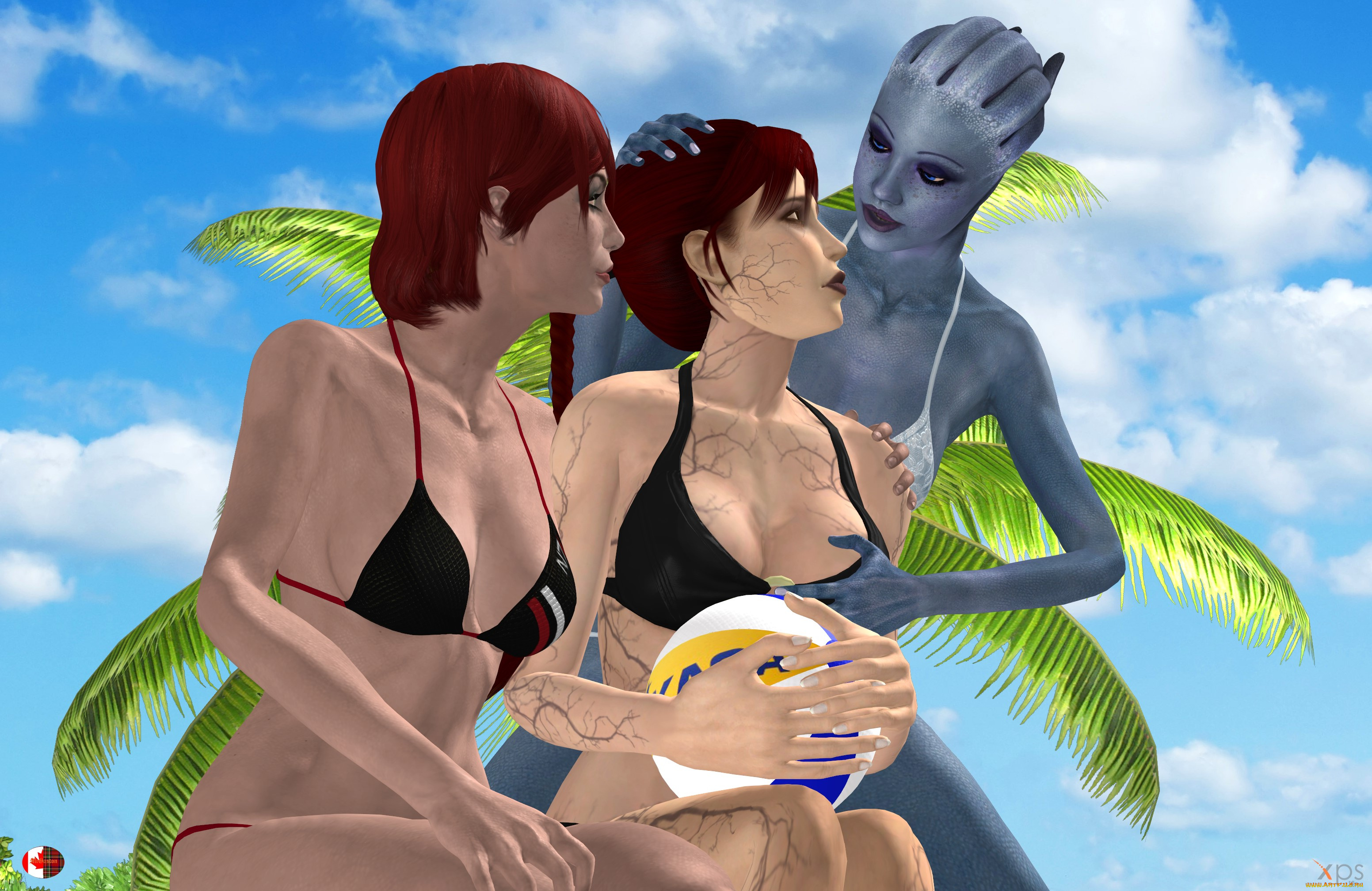 3д, графика, фантазия, , fantasy, фон, взгляд, девушки