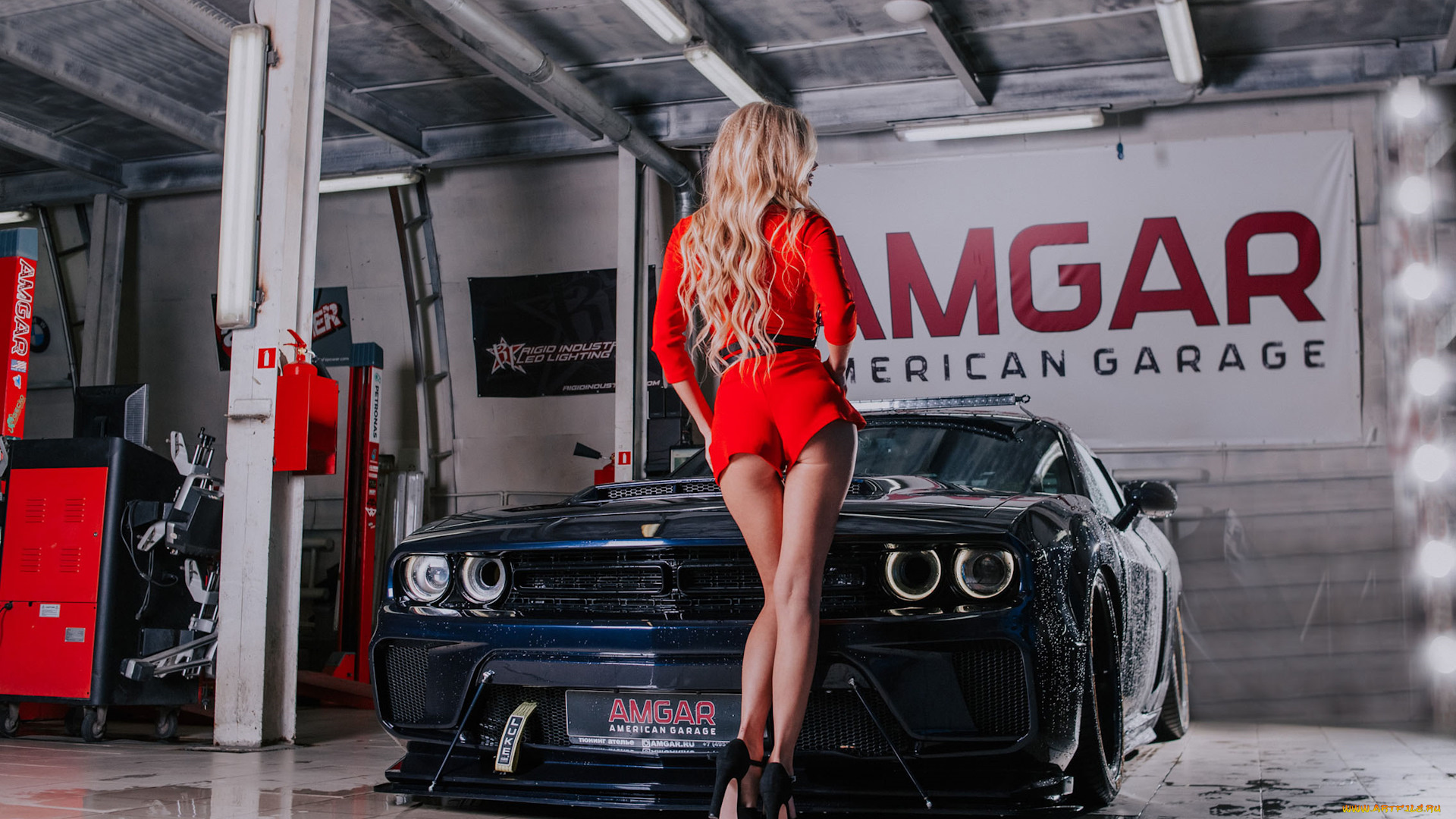 автомобили, -авто, с, девушками, dodge, challenger