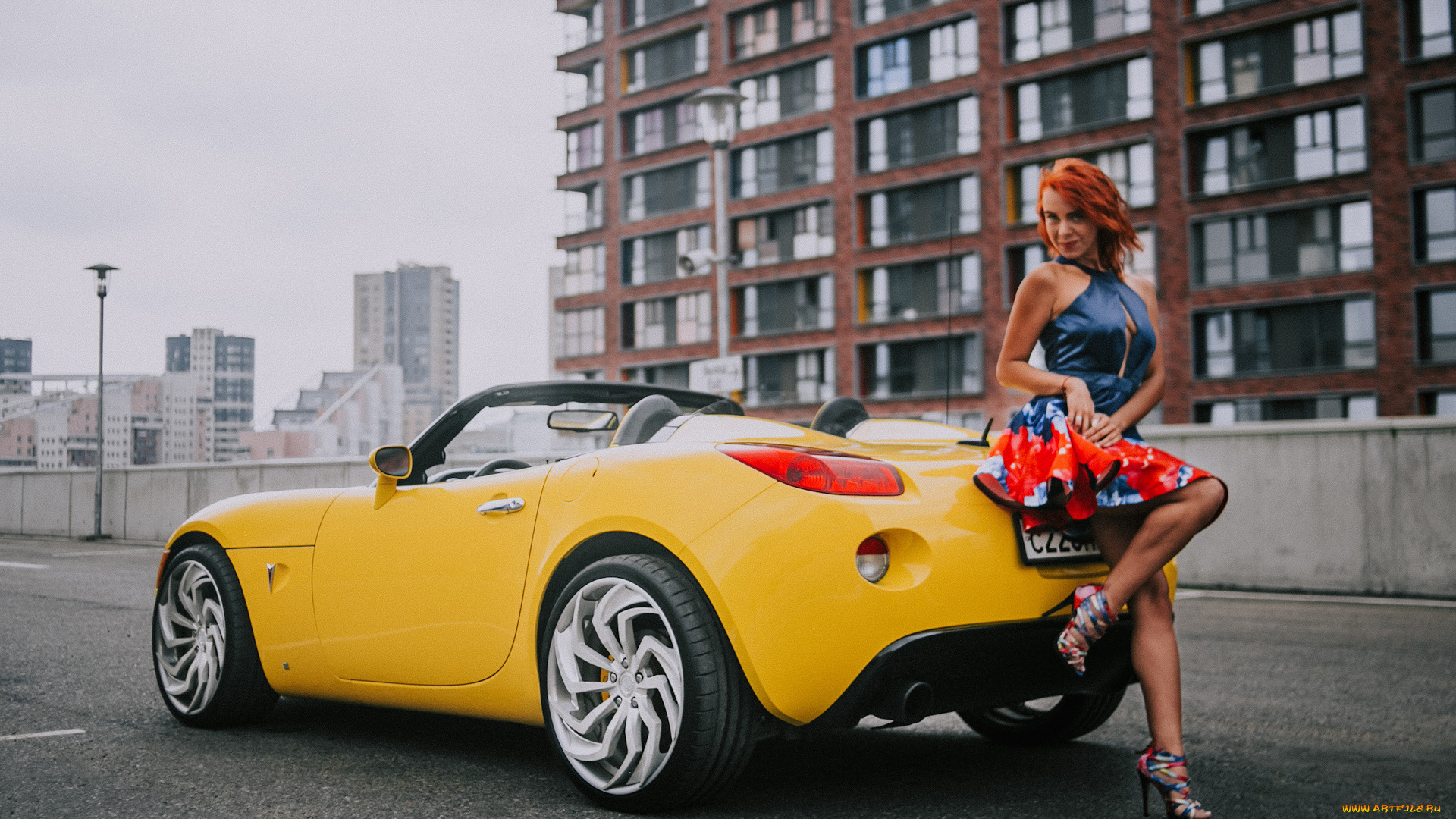 автомобили, -авто, с, девушками, pontiac, solstice