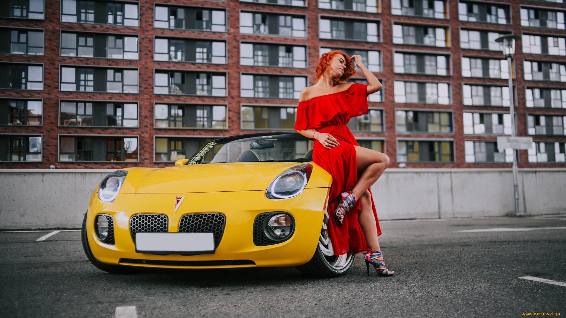 автомобили, -авто, с, девушками, pontiac, solstice