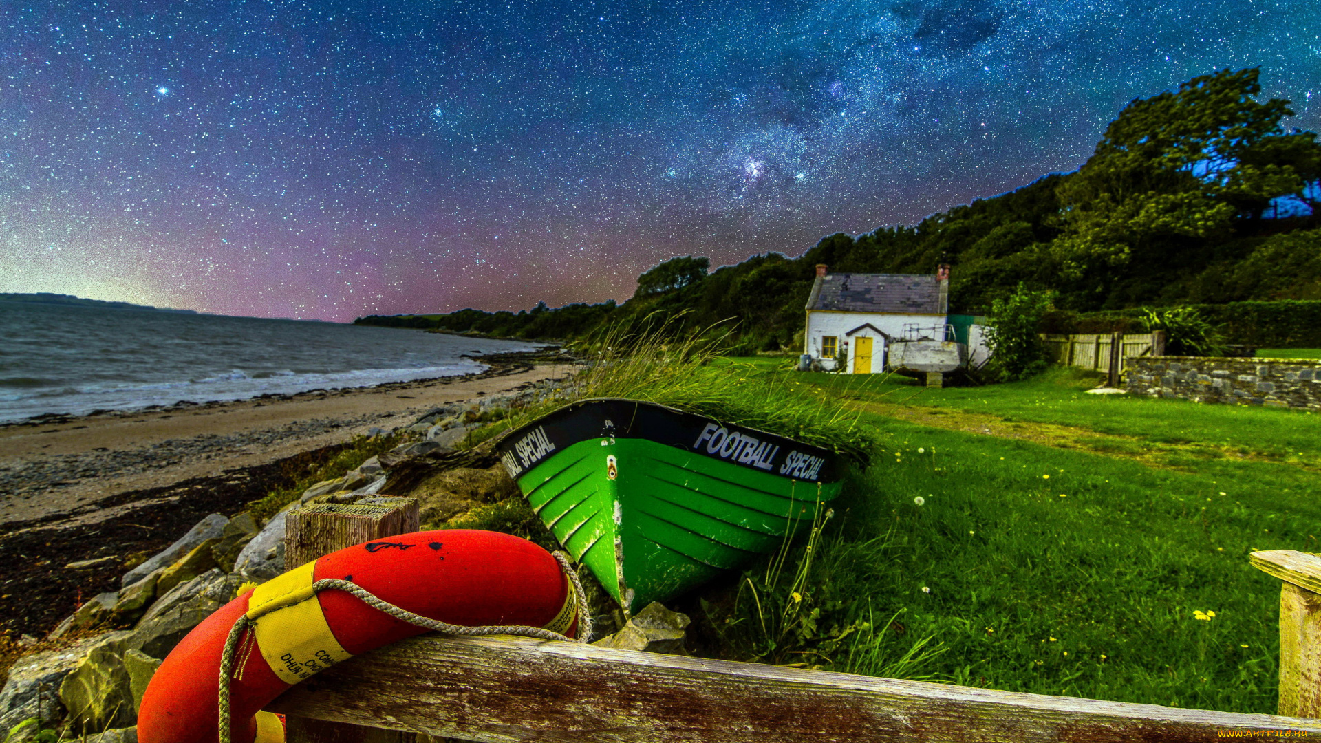 корабли, лодки, , шлюпки, море, шлюпка, ночь, звезды