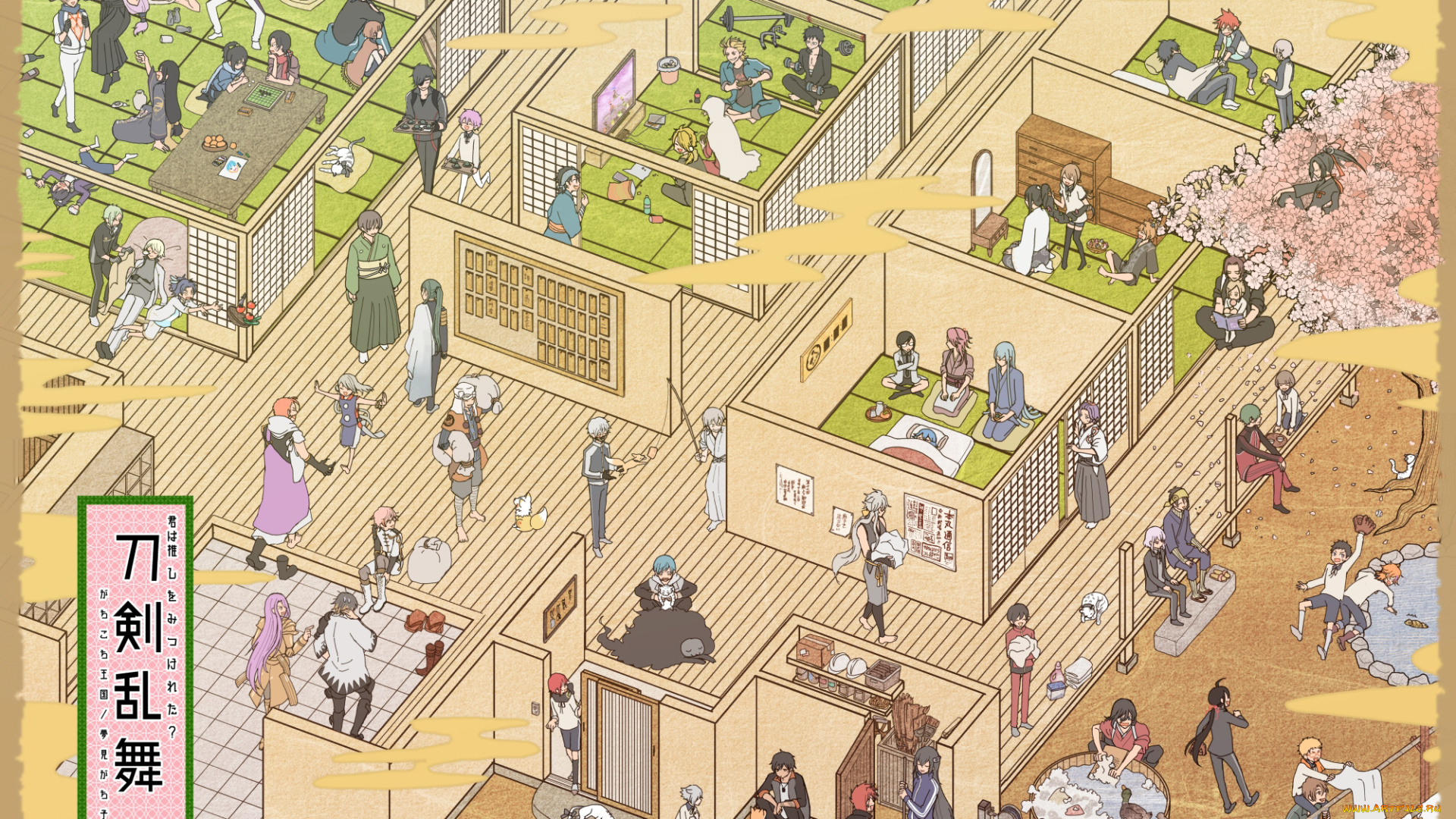 аниме, touken, ranbu, танец, мечей