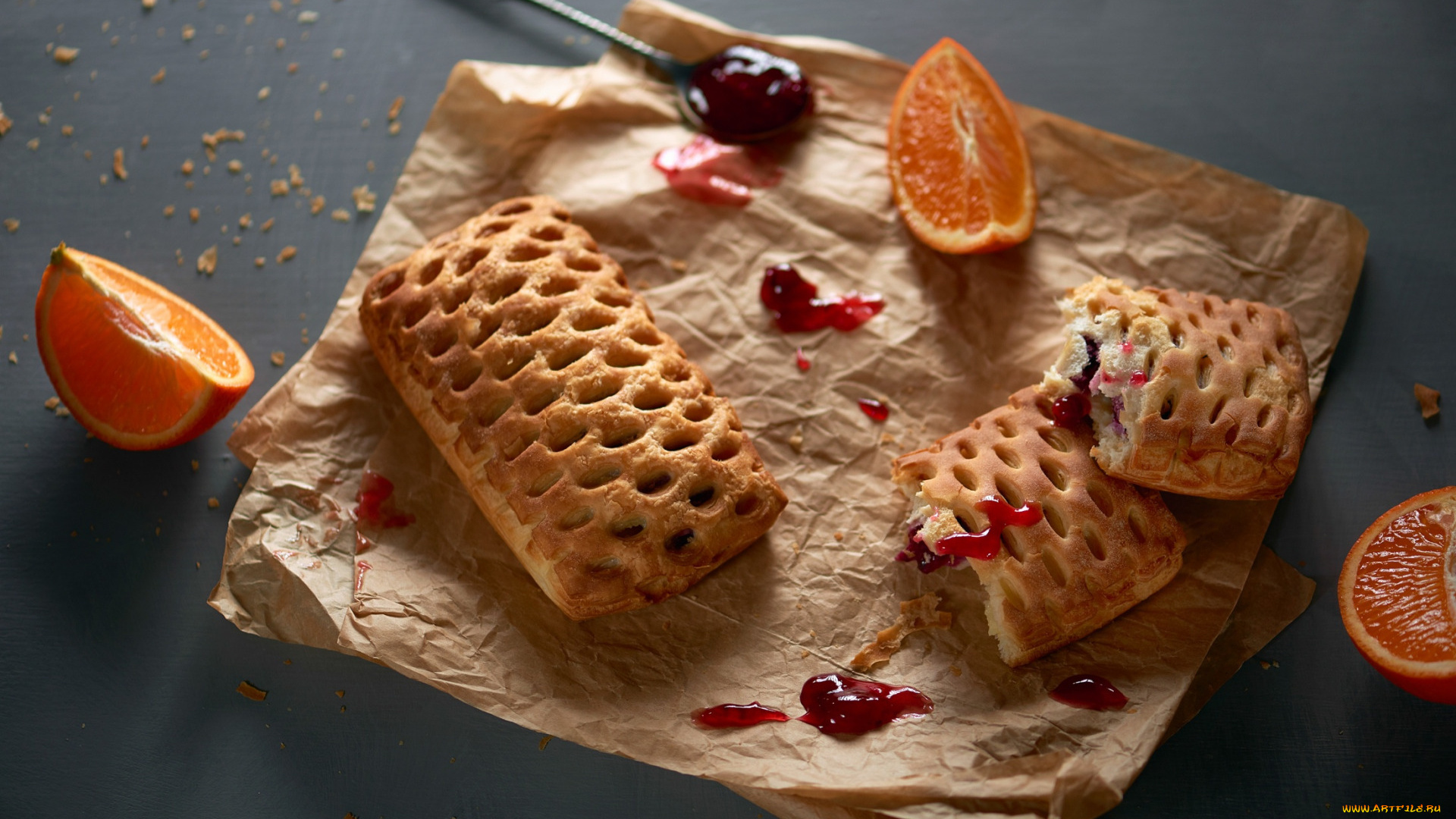 еда, хлеб, , выпечка, варенье, слойки, апельсин