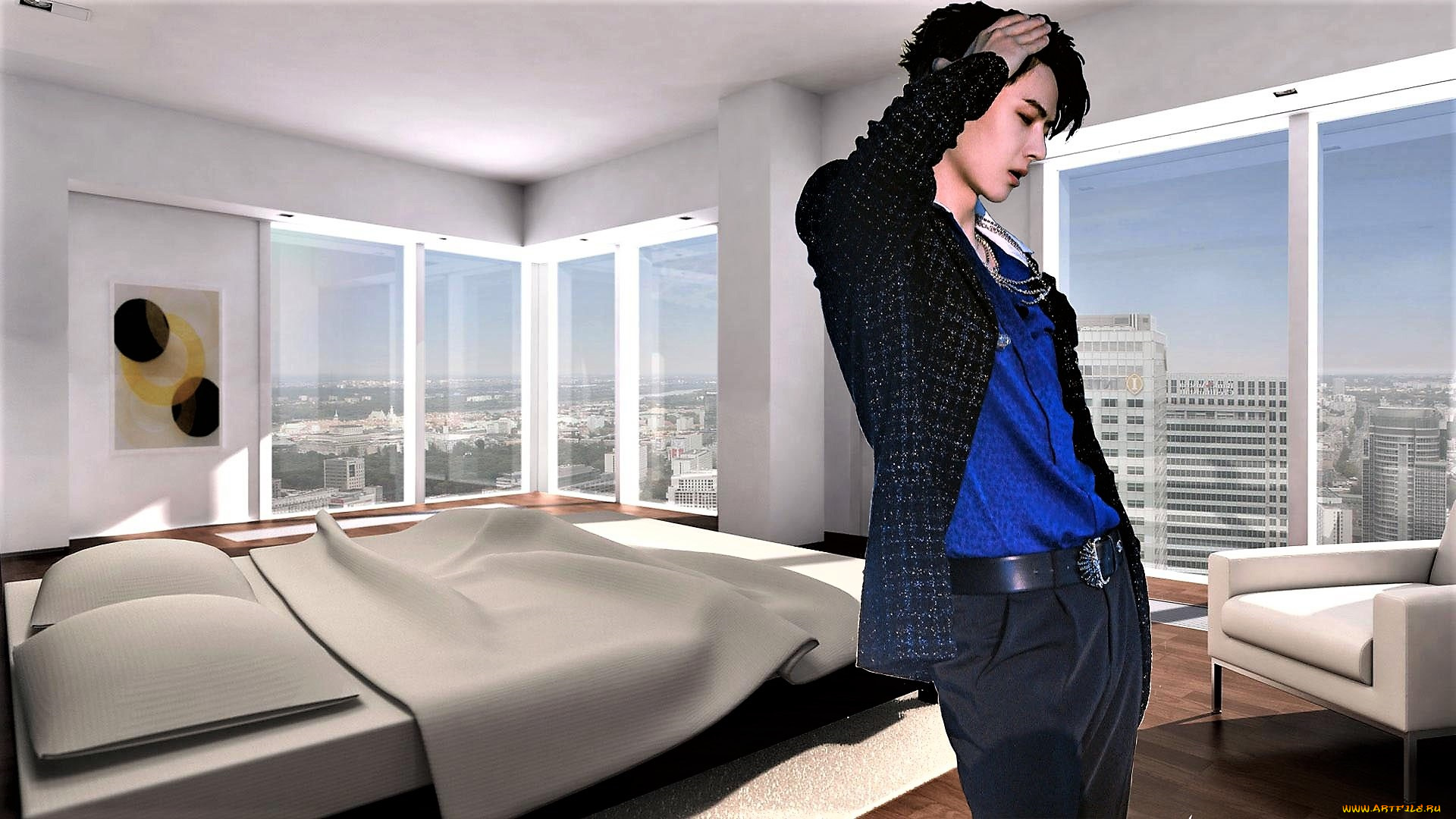 мужчины, wang, yi, bo, актер, комната