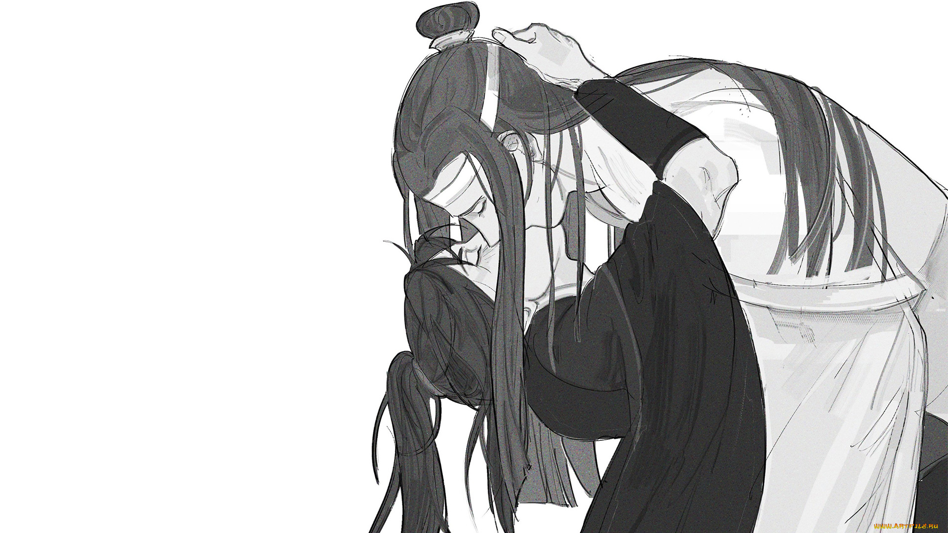 аниме, mo, dao, zu, shi, вэй, усянь, лань, ванцзи, поцелуй