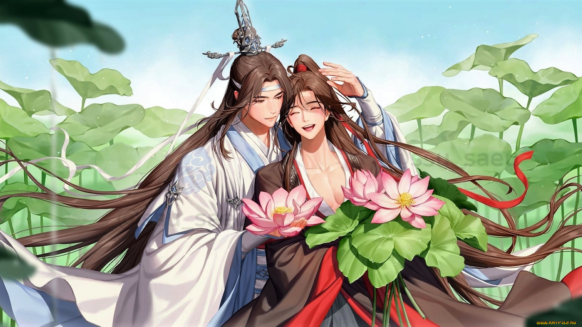 аниме, mo, dao, zu, shi, вэй, усянь, лань, ванцзи, лотосы
