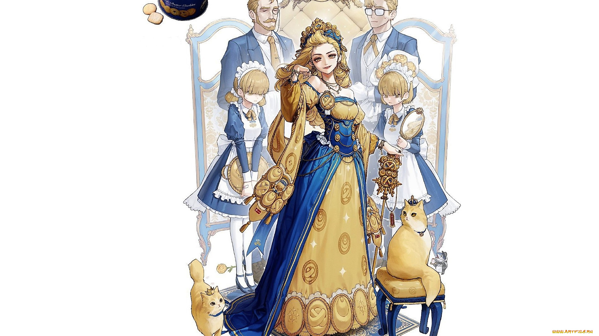 аниме, unknown, , другое, , королева, слуги, кошки