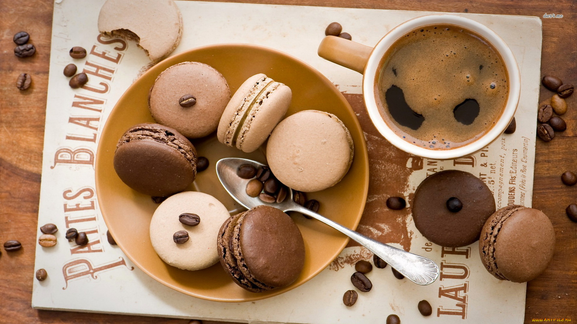 еда, макаруны, лакомство, печенье