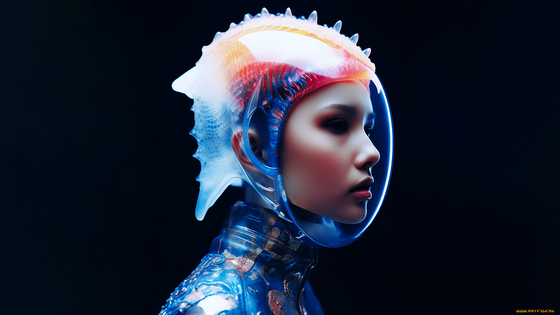 фэнтези, девушки, необычный, шлем