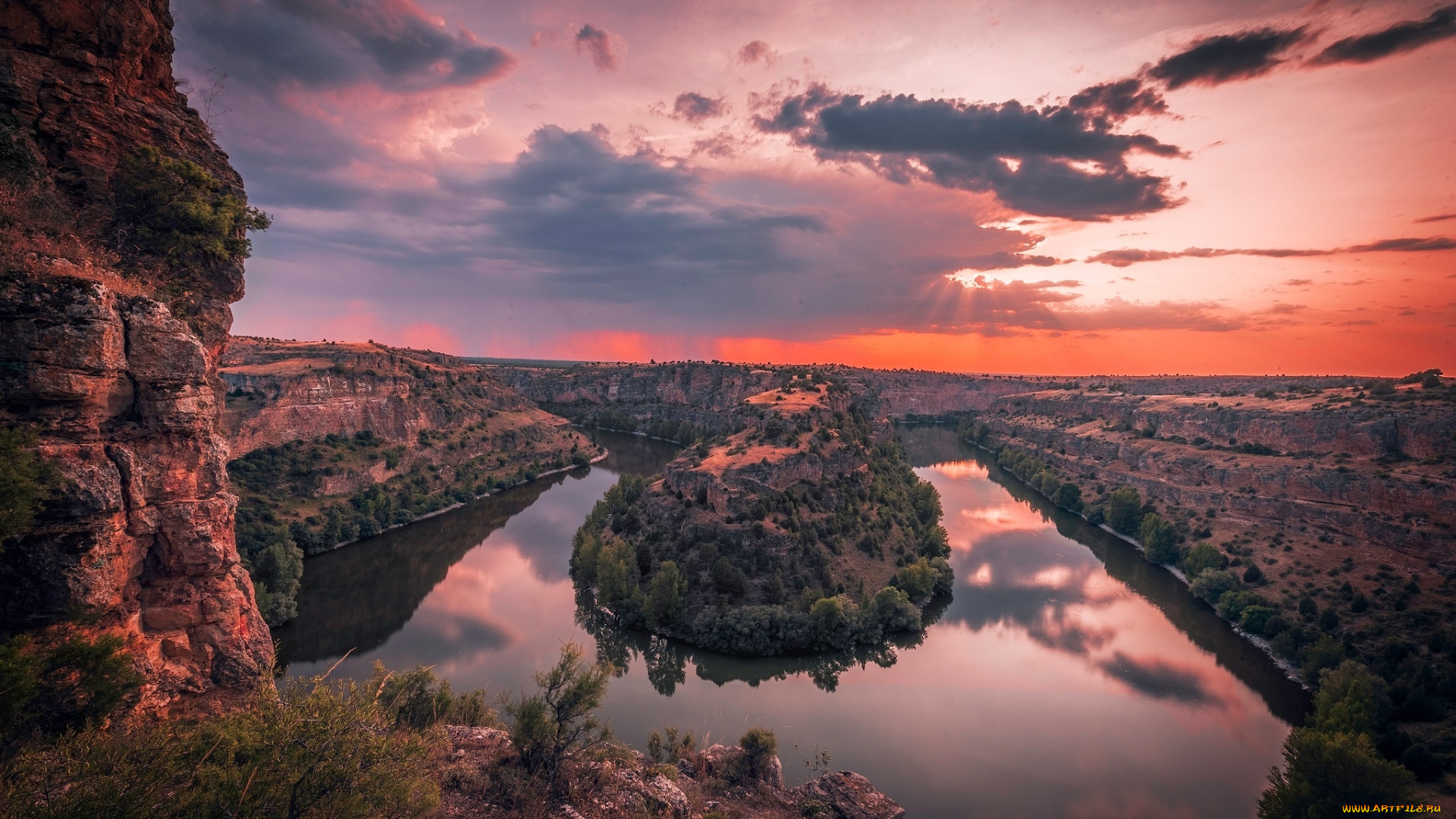 the, duraton, river, segovia, spain, природа, реки, озера, the, duraton, river