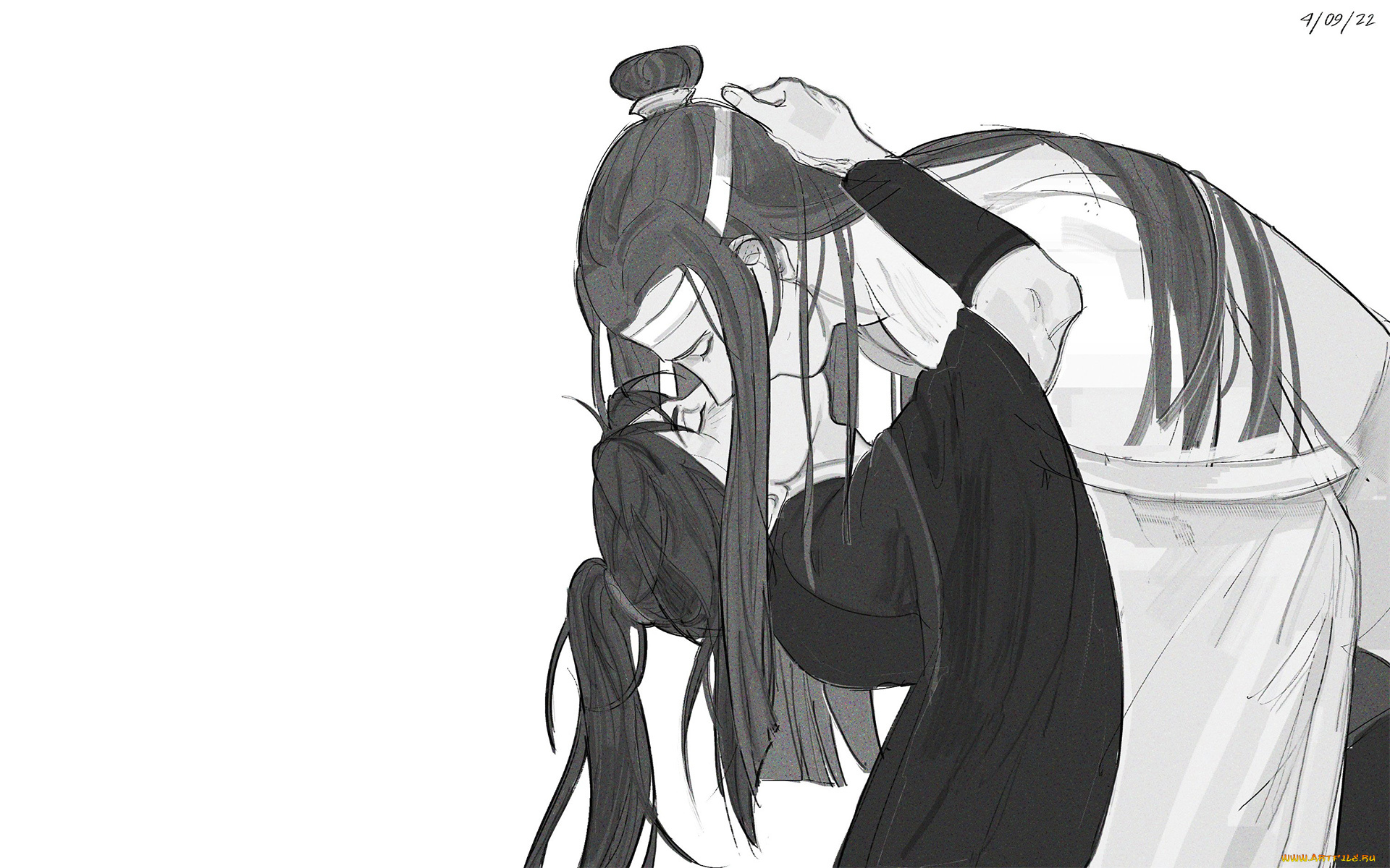 аниме, mo, dao, zu, shi, вэй, усянь, лань, ванцзи, поцелуй