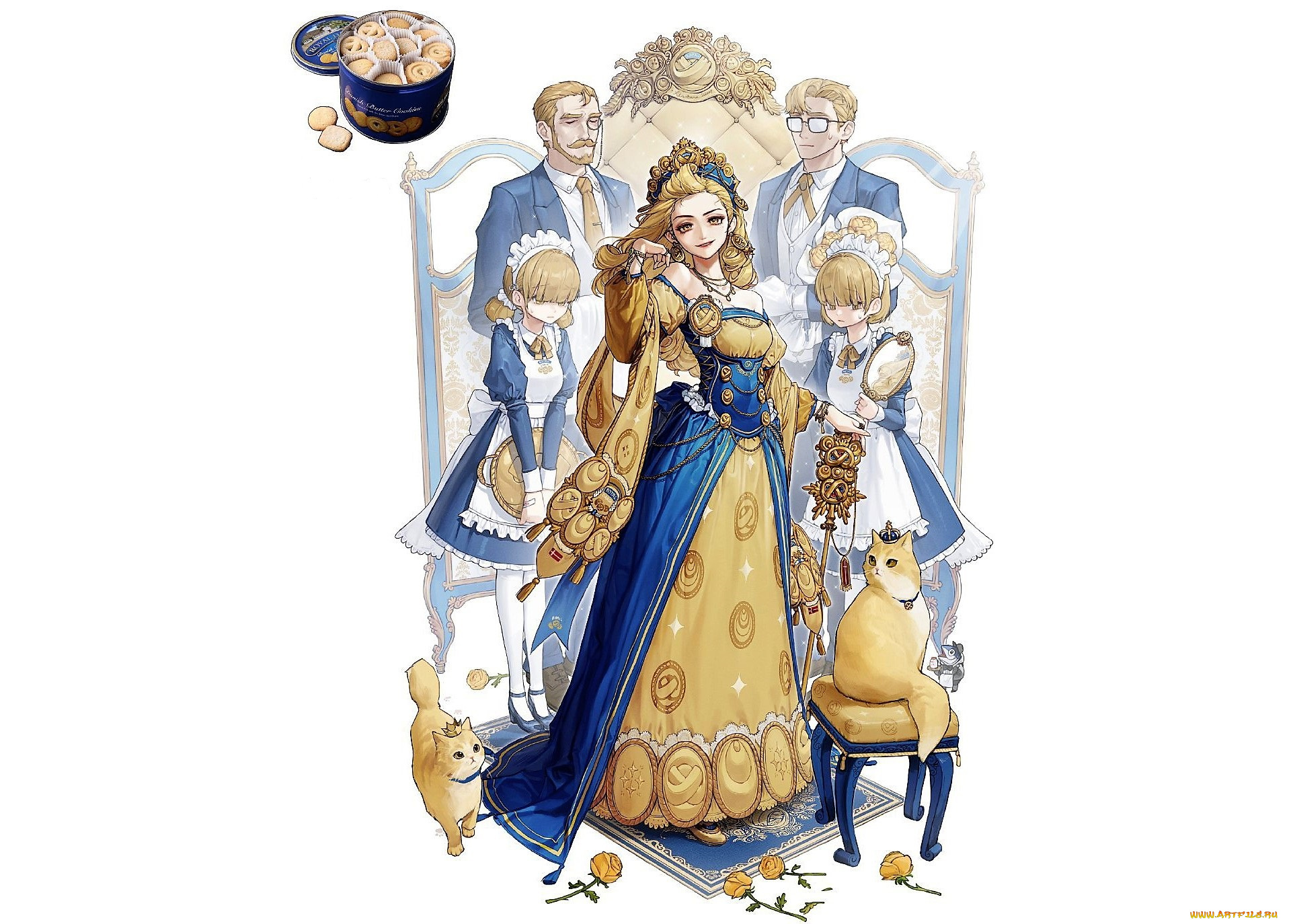 аниме, unknown, , другое, , королева, слуги, кошки