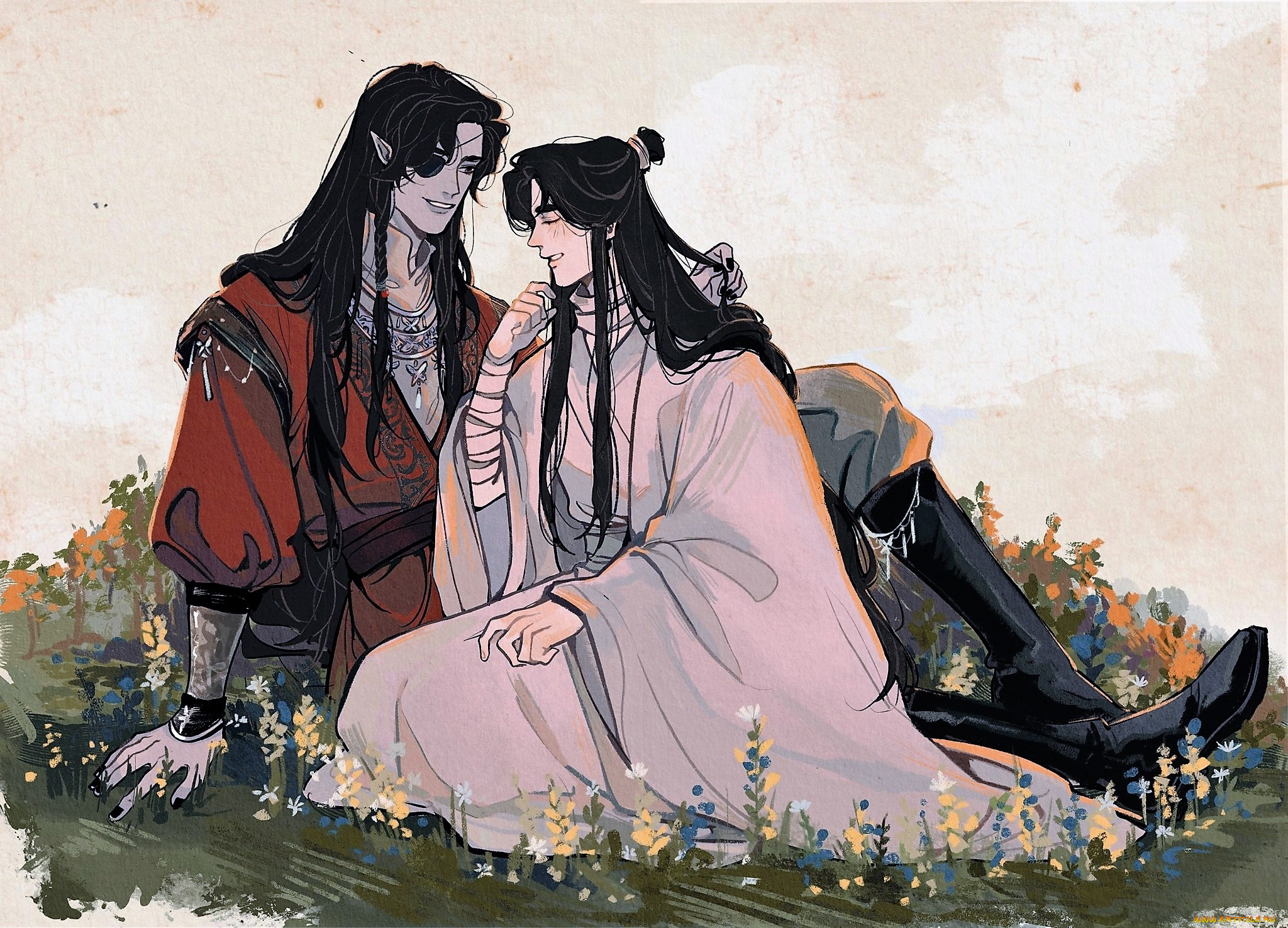 аниме, tian, guan, ci, fu, хуа, чэн, се, лянь