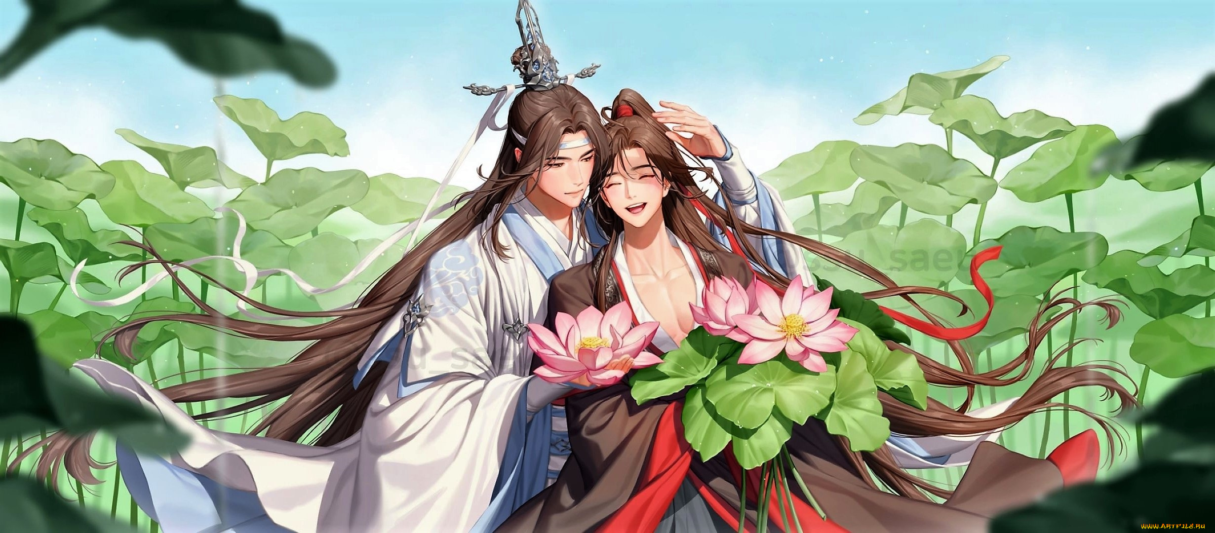 аниме, mo, dao, zu, shi, вэй, усянь, лань, ванцзи, лотосы