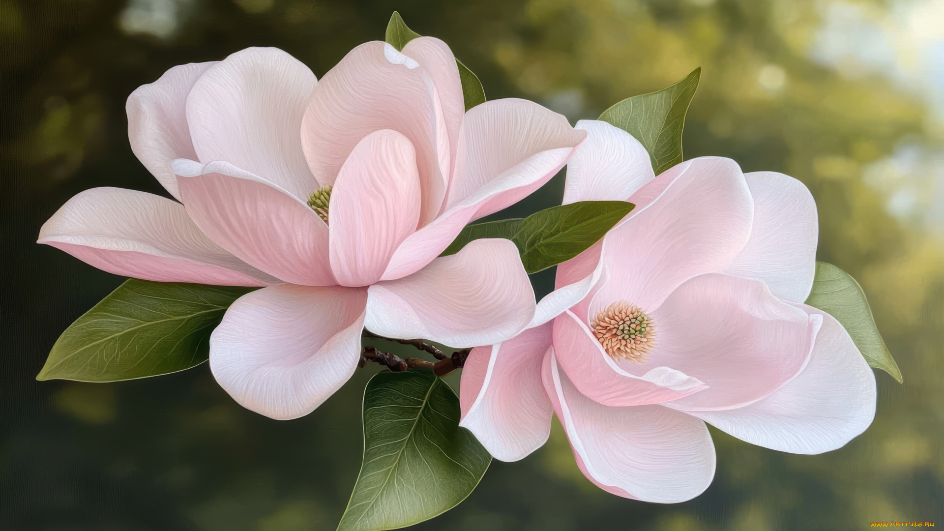 3д, графика, цветы, , flowers, магнолия