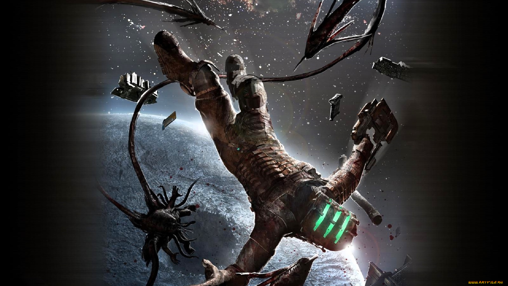 видео, игры, dead, space, персонаж, маска, космос, планета, монстр