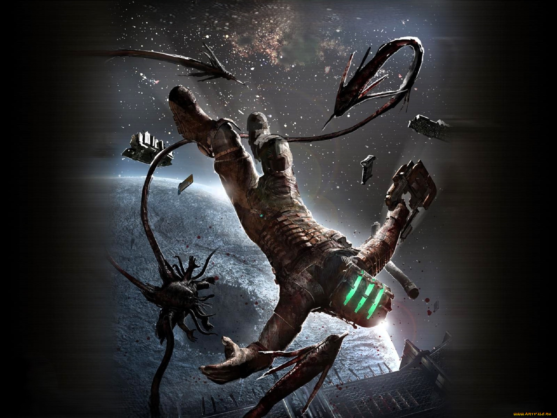 видео, игры, dead, space, персонаж, маска, космос, планета, монстр