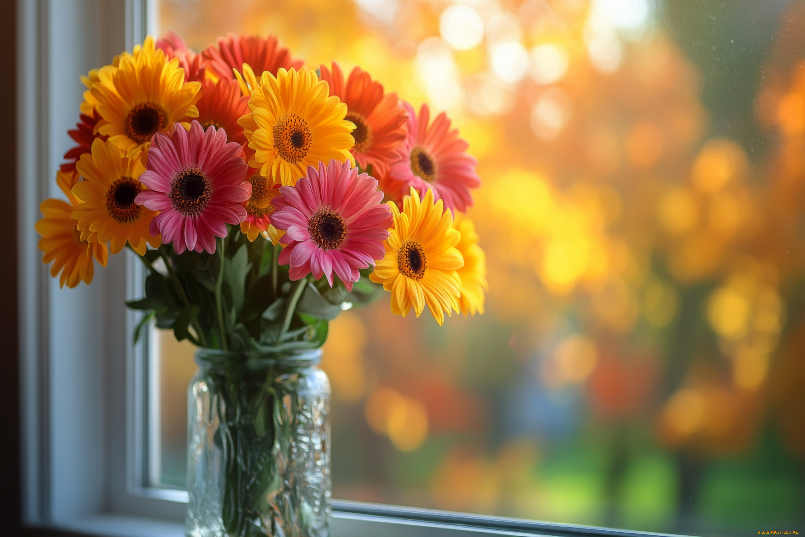 3д, графика, цветы, , flowers, герберы