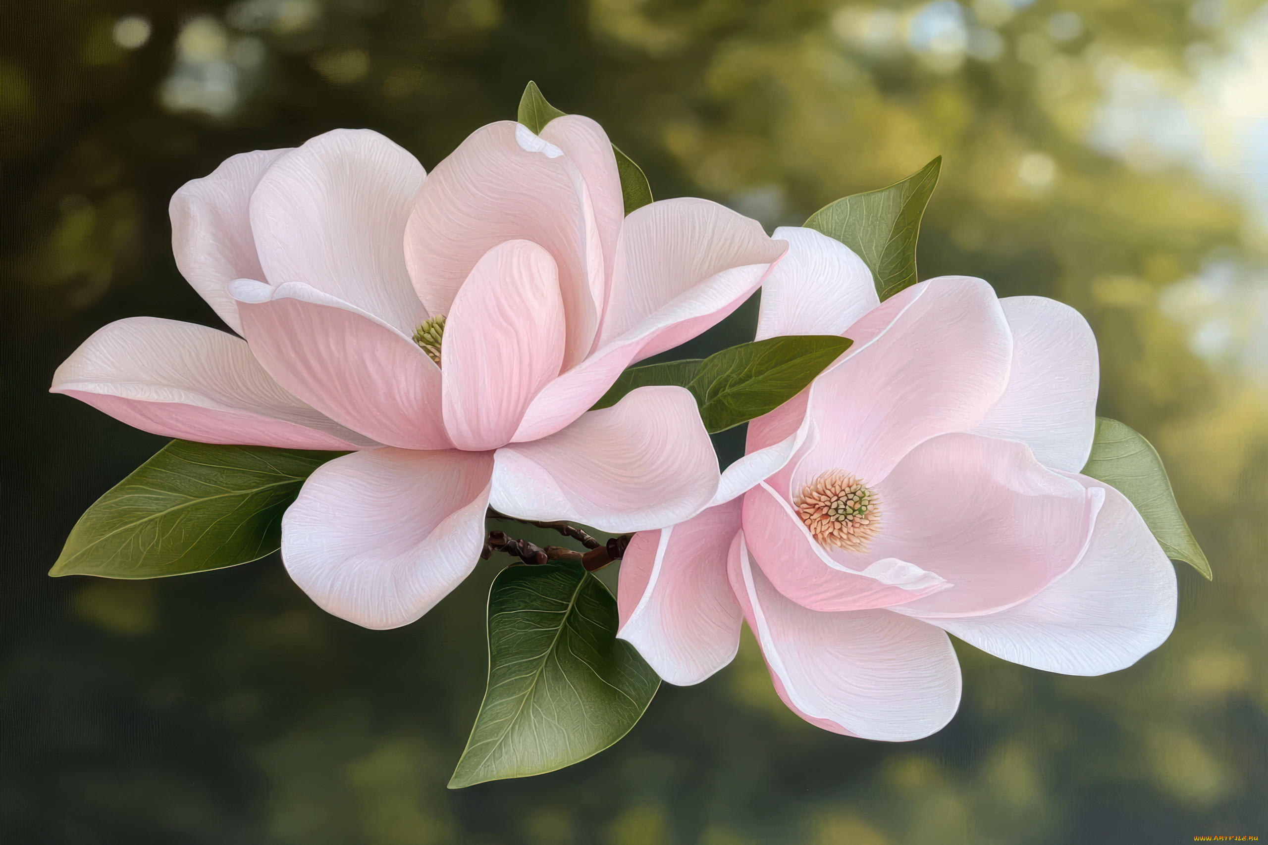 3д, графика, цветы, , flowers, магнолия