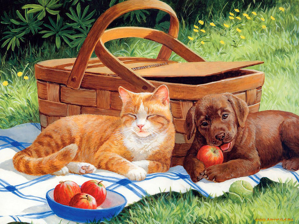 рисованные, животные