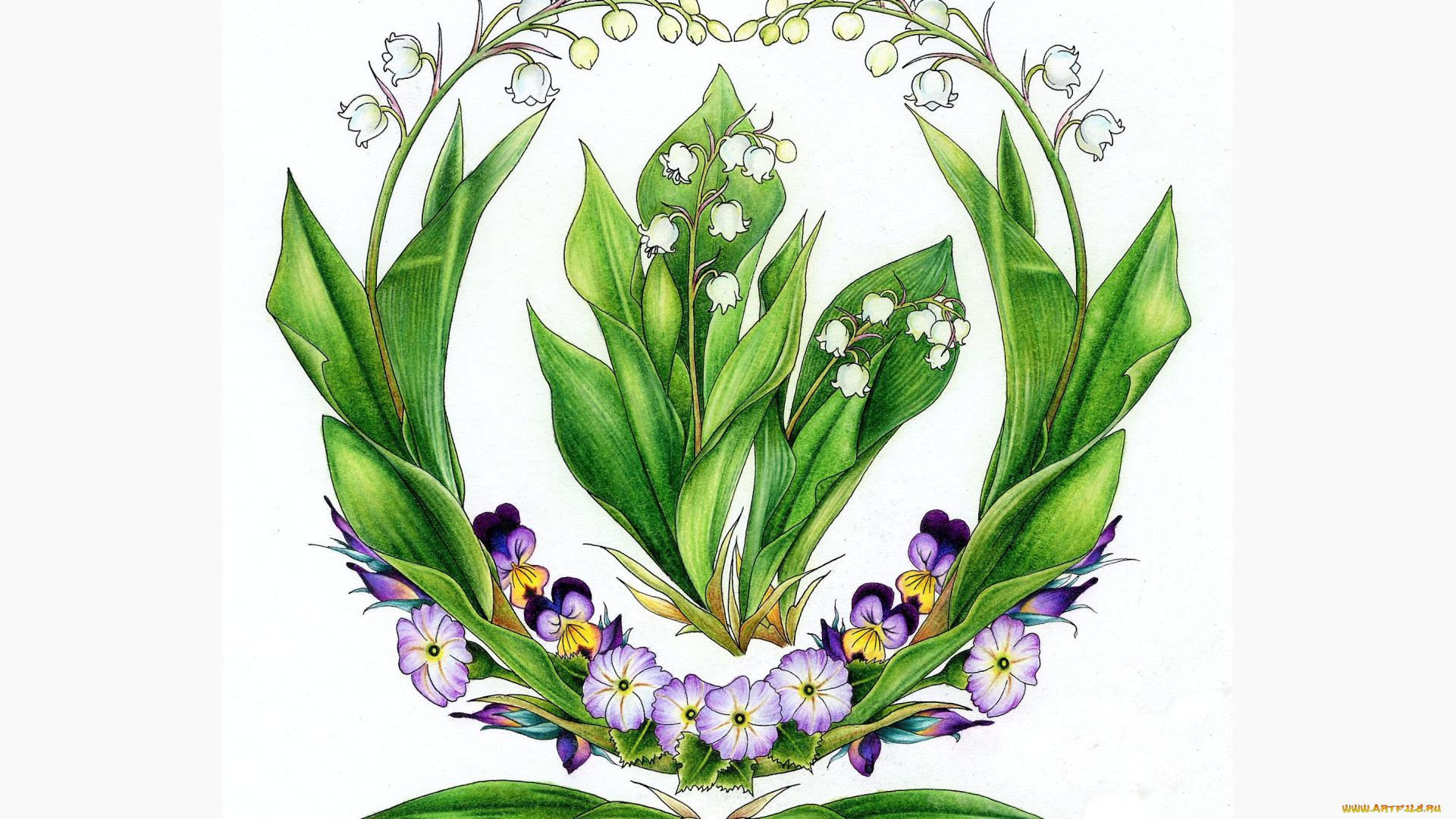 рисованные, цветы