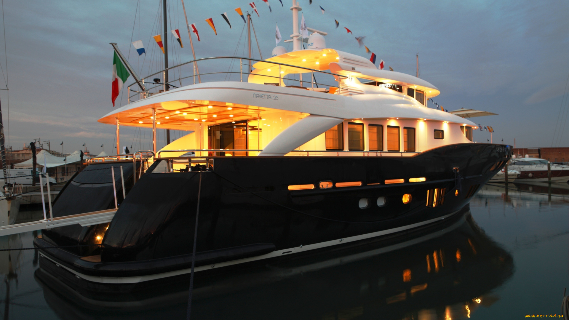 корабли, Яхты, вода, яхта, свет, флаги