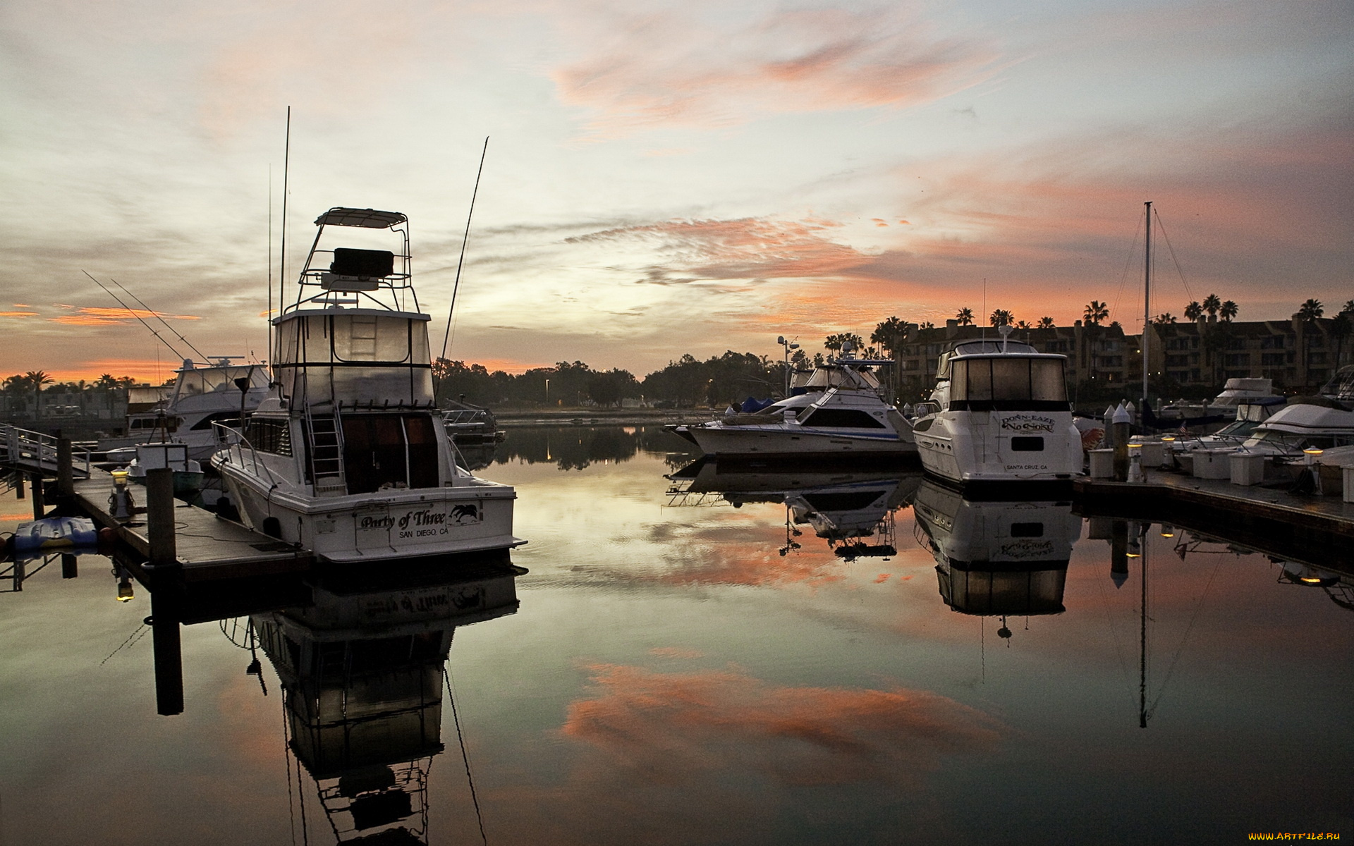 корабли, порты, причалы, небо, лодки, закат, пристань