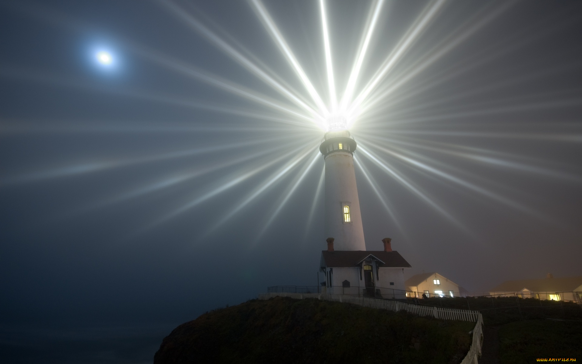 природа, маяки, лучи, свет, маяк