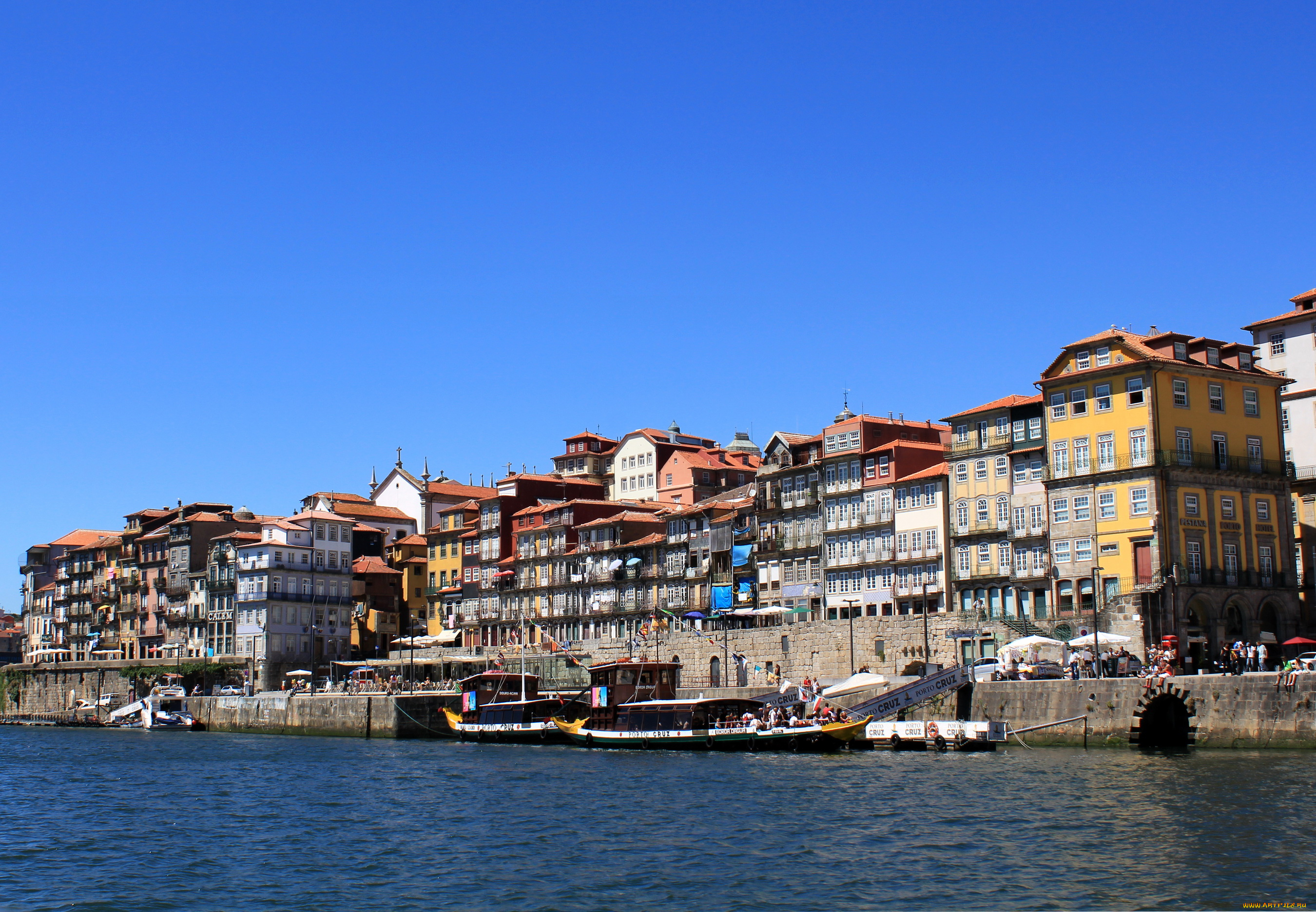 порту, города, улицы, площади, набережные, дома, лодки, катера, набережная, река