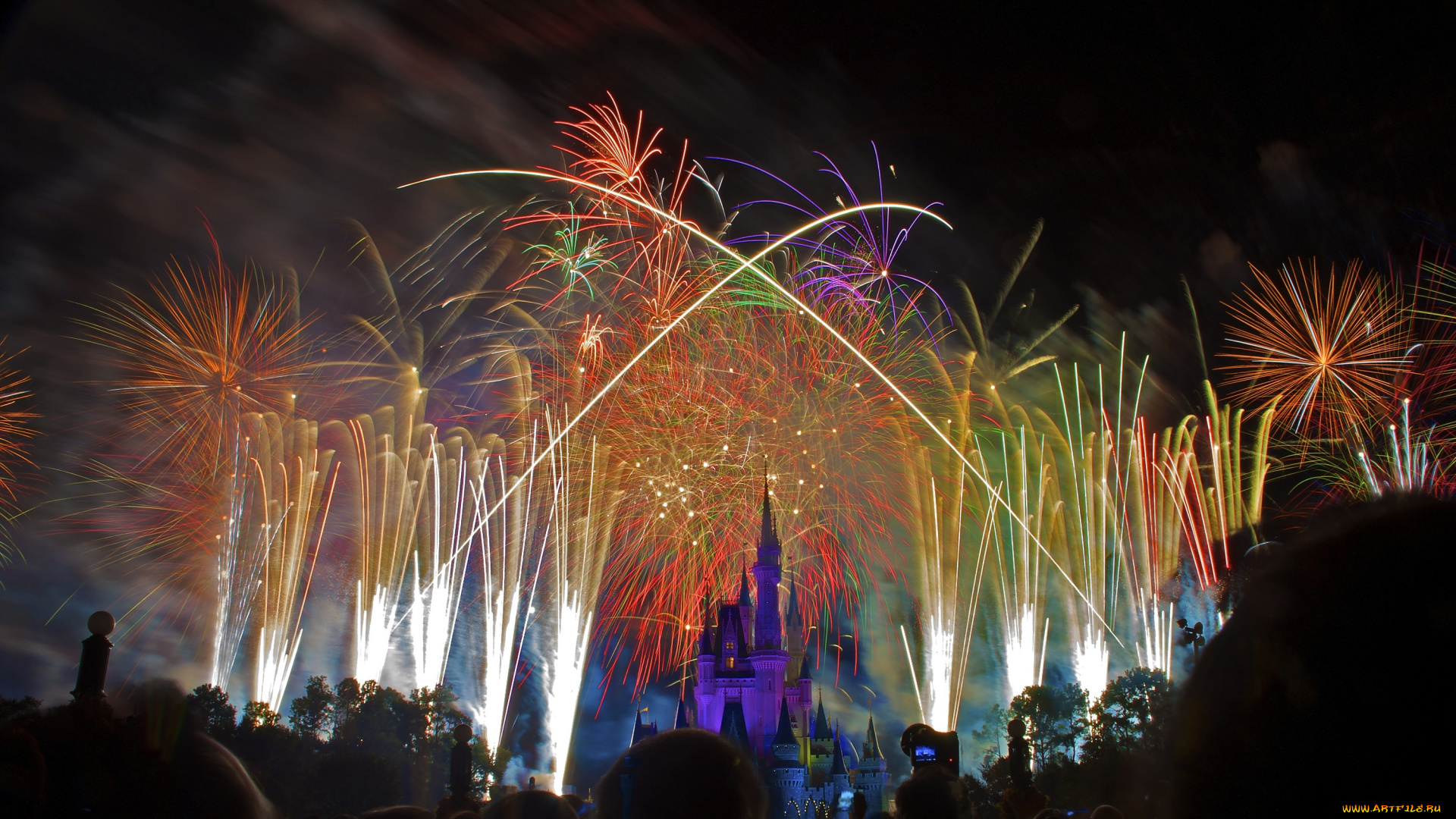 города, диснейленд, фейерверк, иллюминация, зрелище, шоу