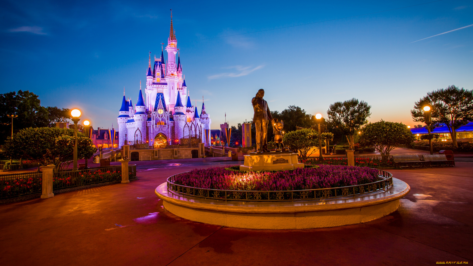 города, диснейленд, уолт, дисней, замок, микки, маус