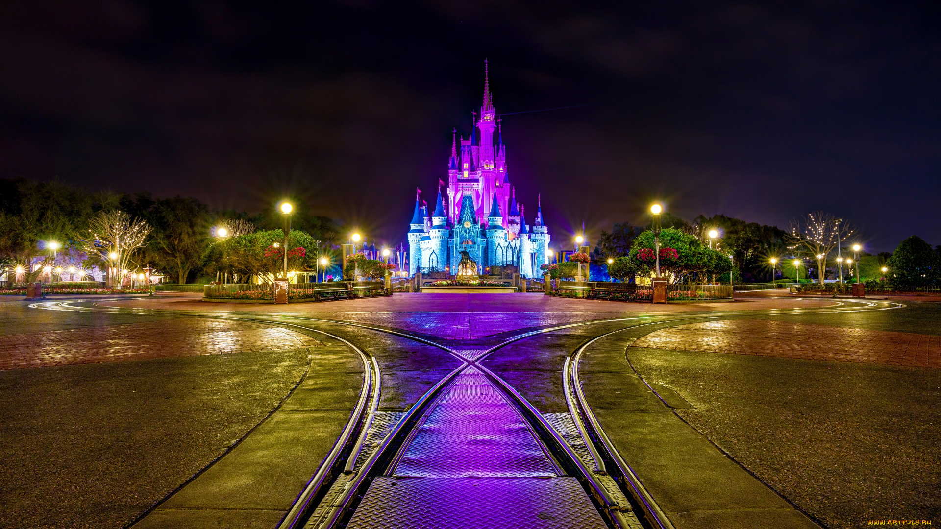 города, диснейленд, замок, золушки, штат, флорида, сша