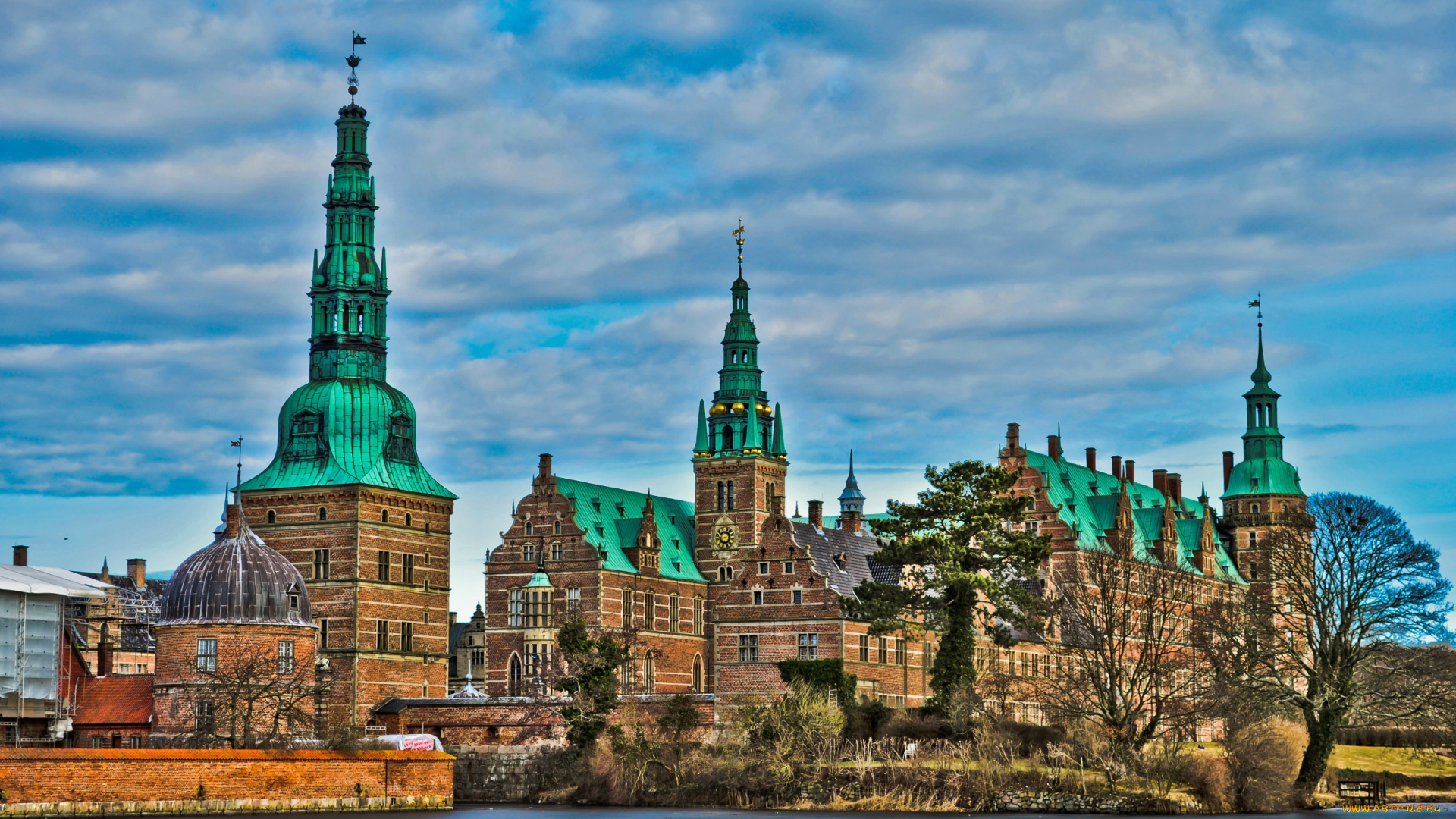 города, копенгаген, дания, вода, здания, шпили