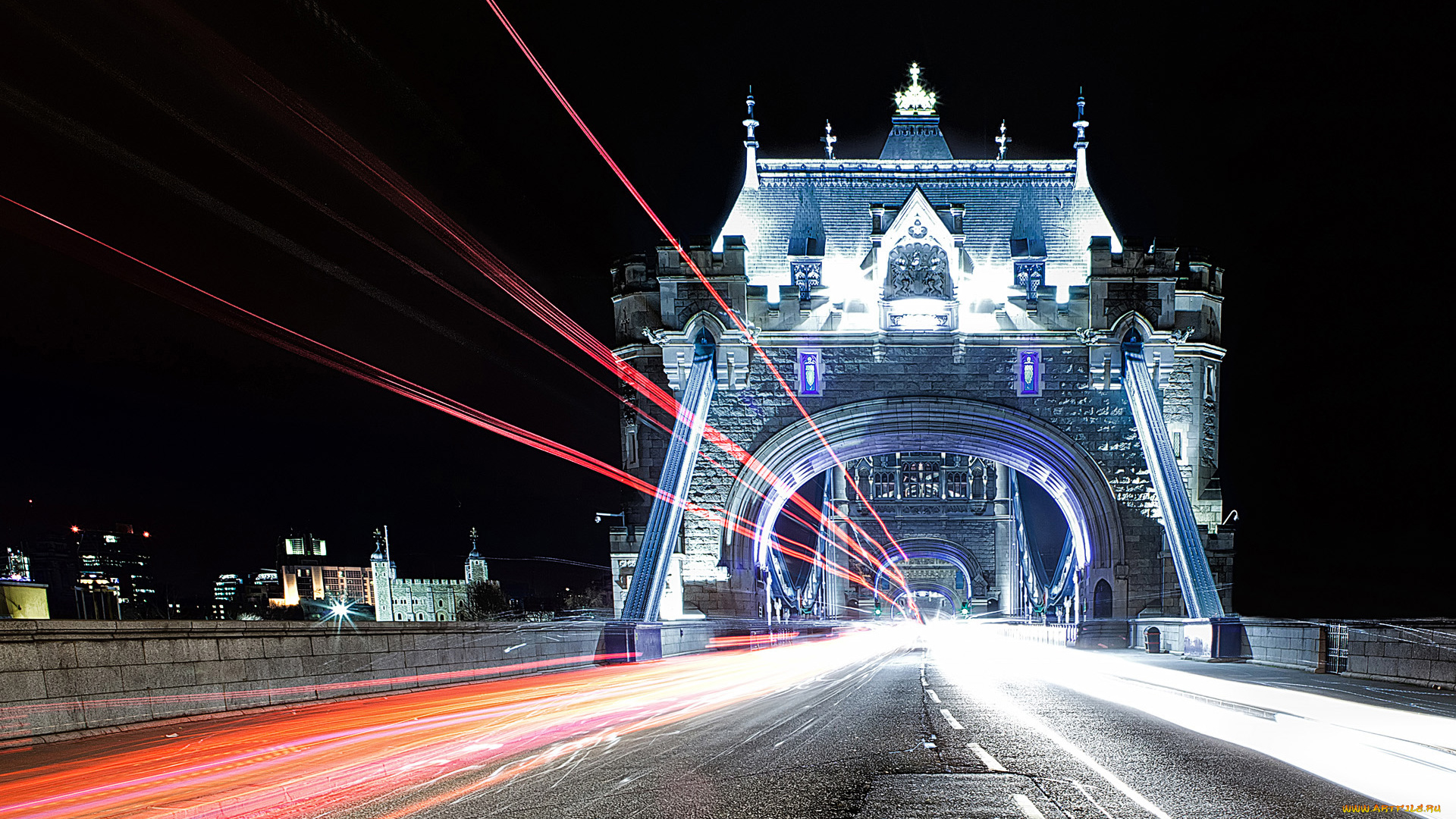 города, лондон, великобритания, tower, bridge, london