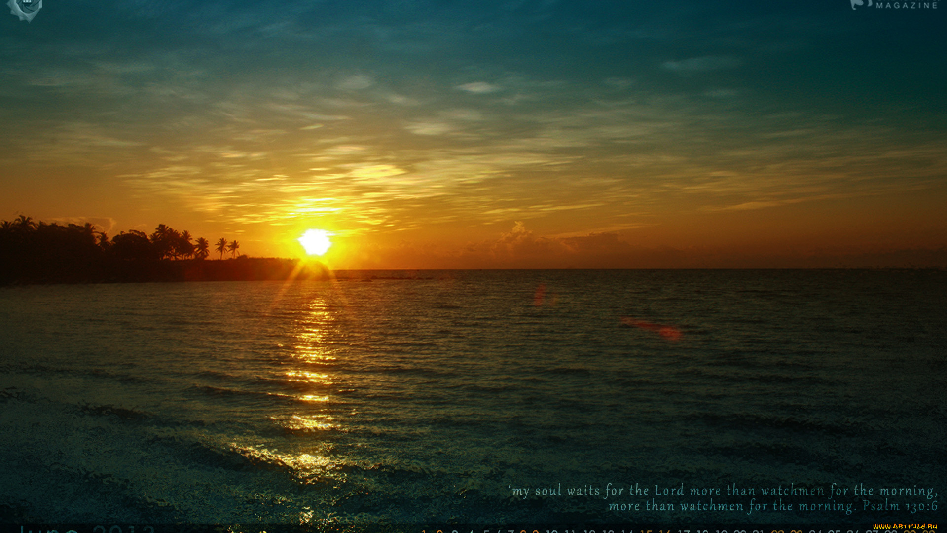 календари, природа, закат, море