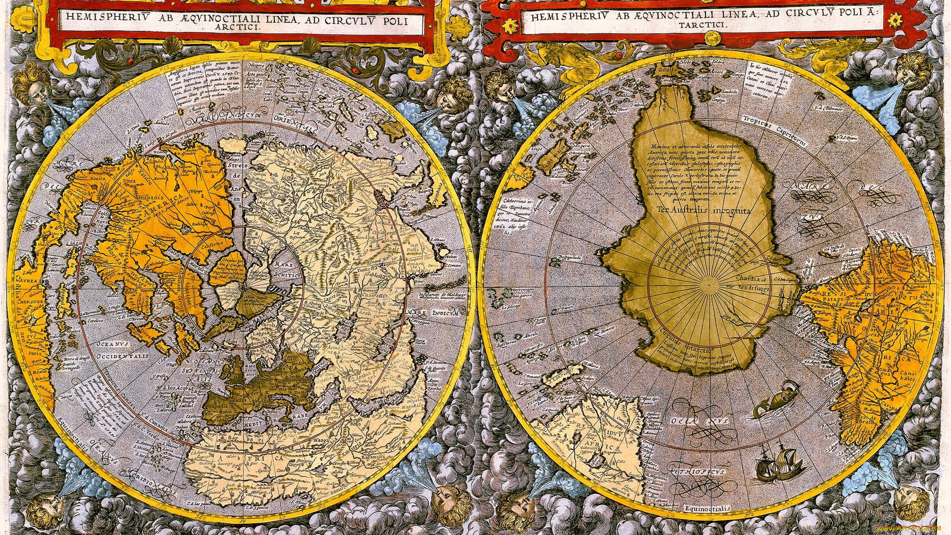 разное, глобусы, карты, карта, старинная, полушария