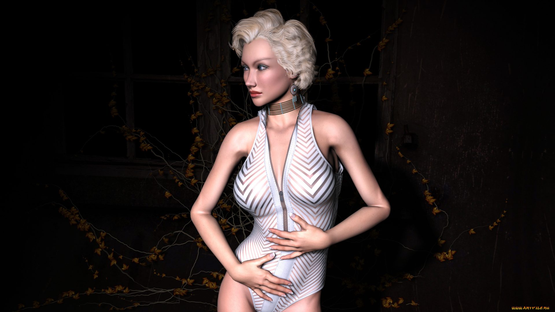 3д, графика, people, , люди, блондинка, фон, взгляд, девушка