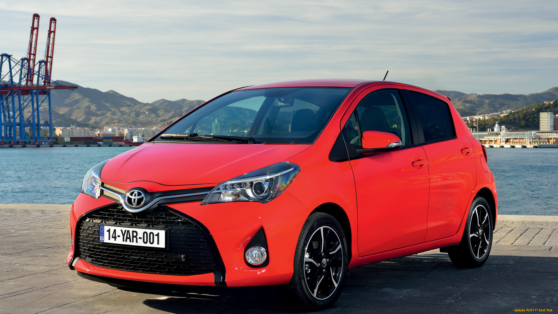 автомобили, toyota, красный, 2014, yaris