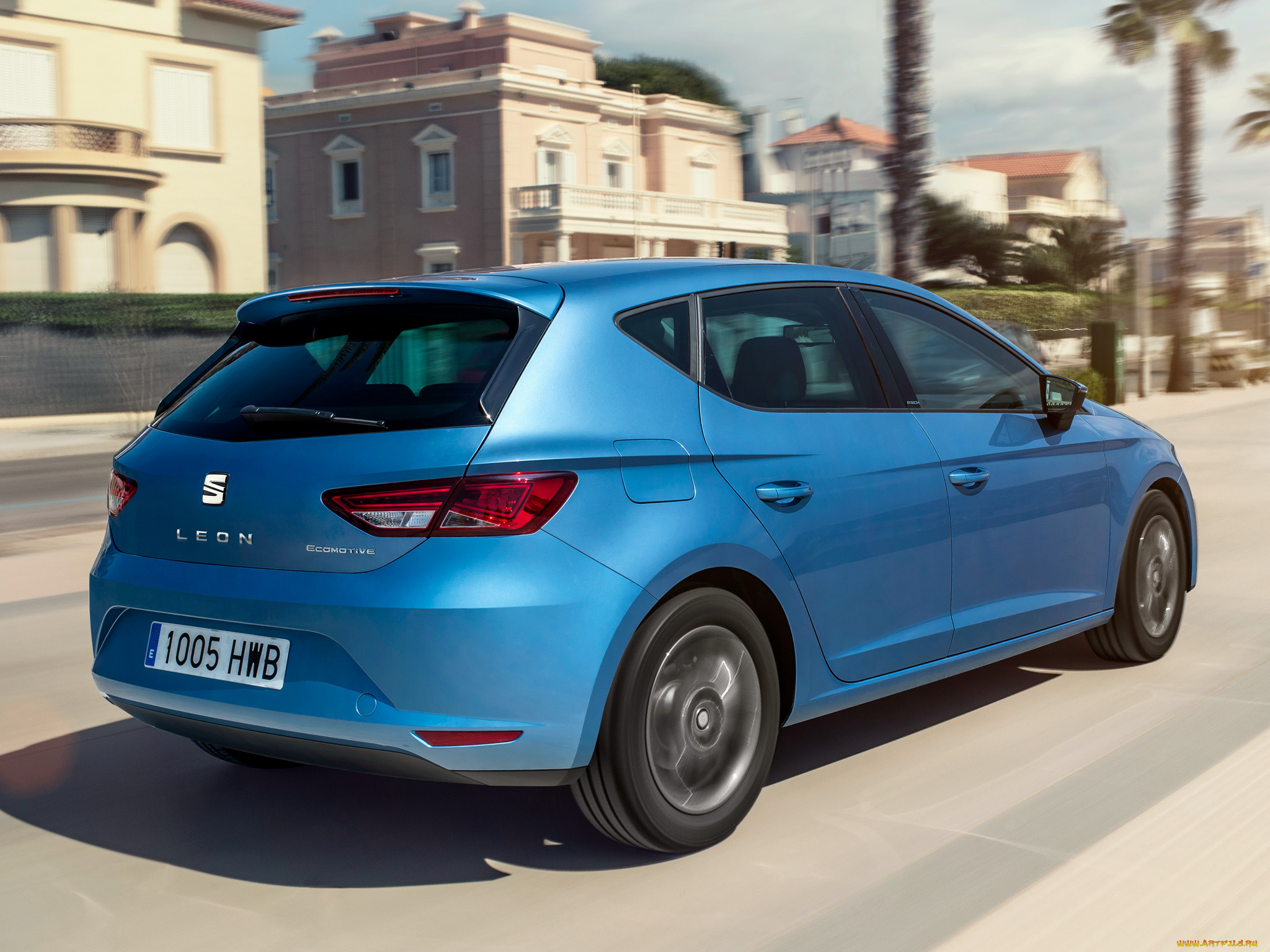 автомобили, seat, leon, ecomotive, 2013г, голубой