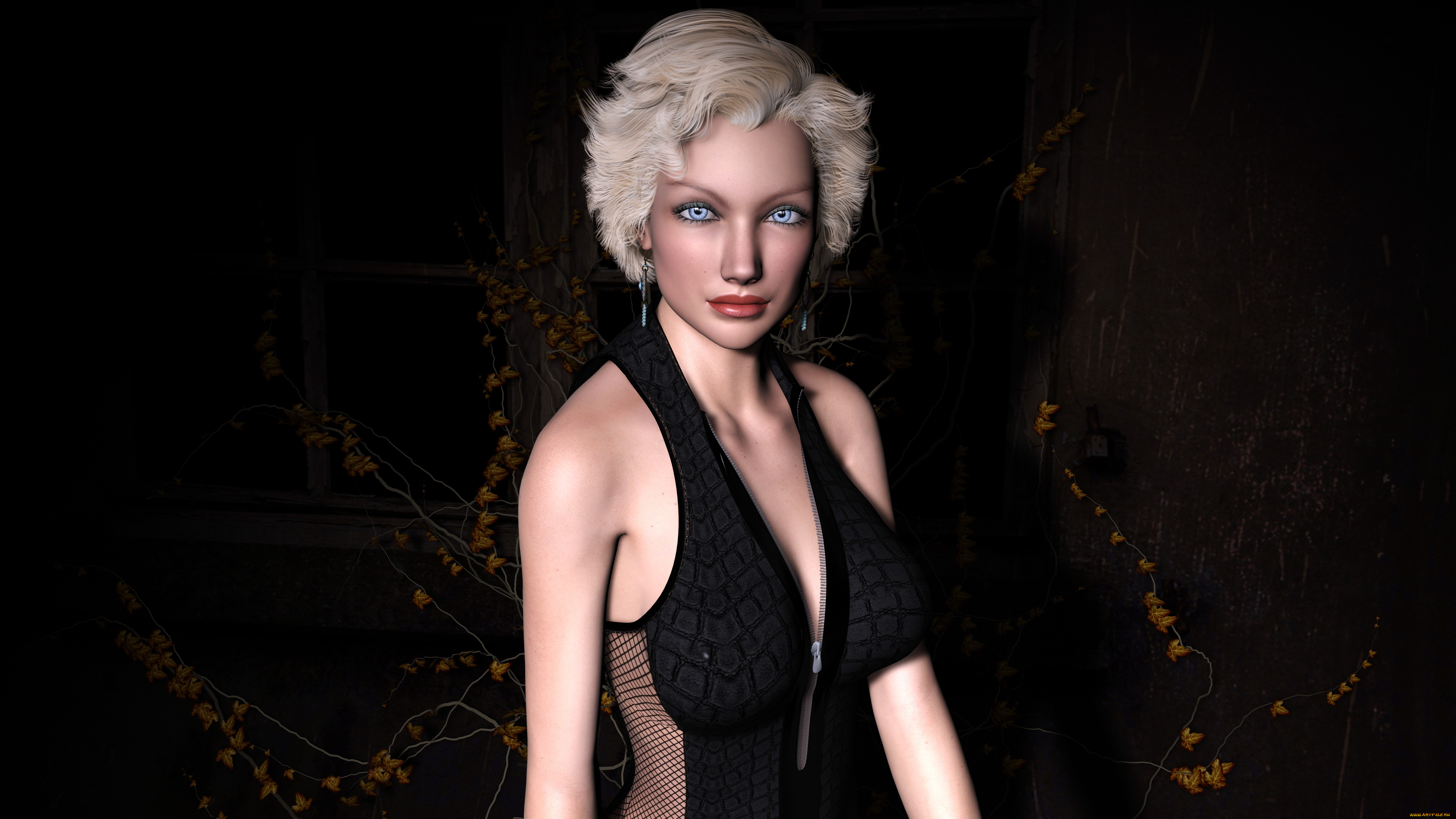 3д, графика, people, , люди, блондинка, фон, взгляд, девушка