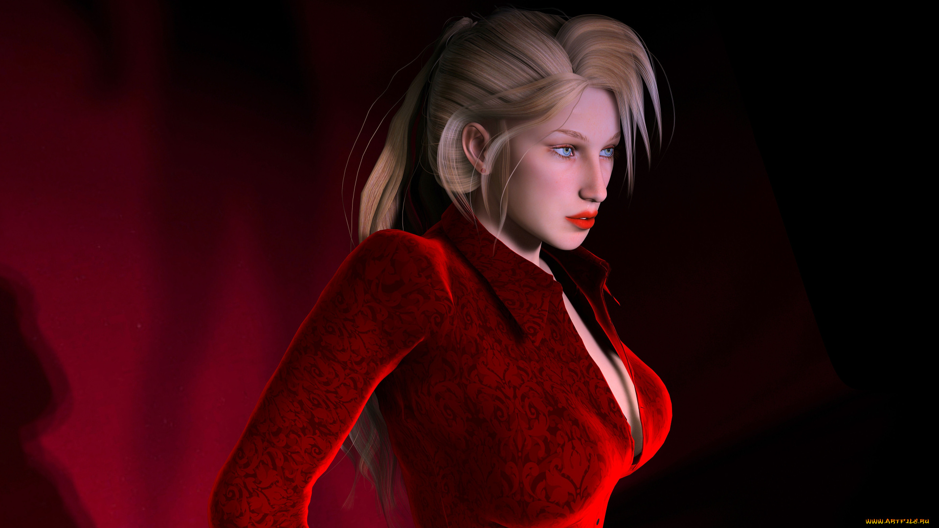 3д, графика, люди, , people, блондинка, фон, девушка, взгляд