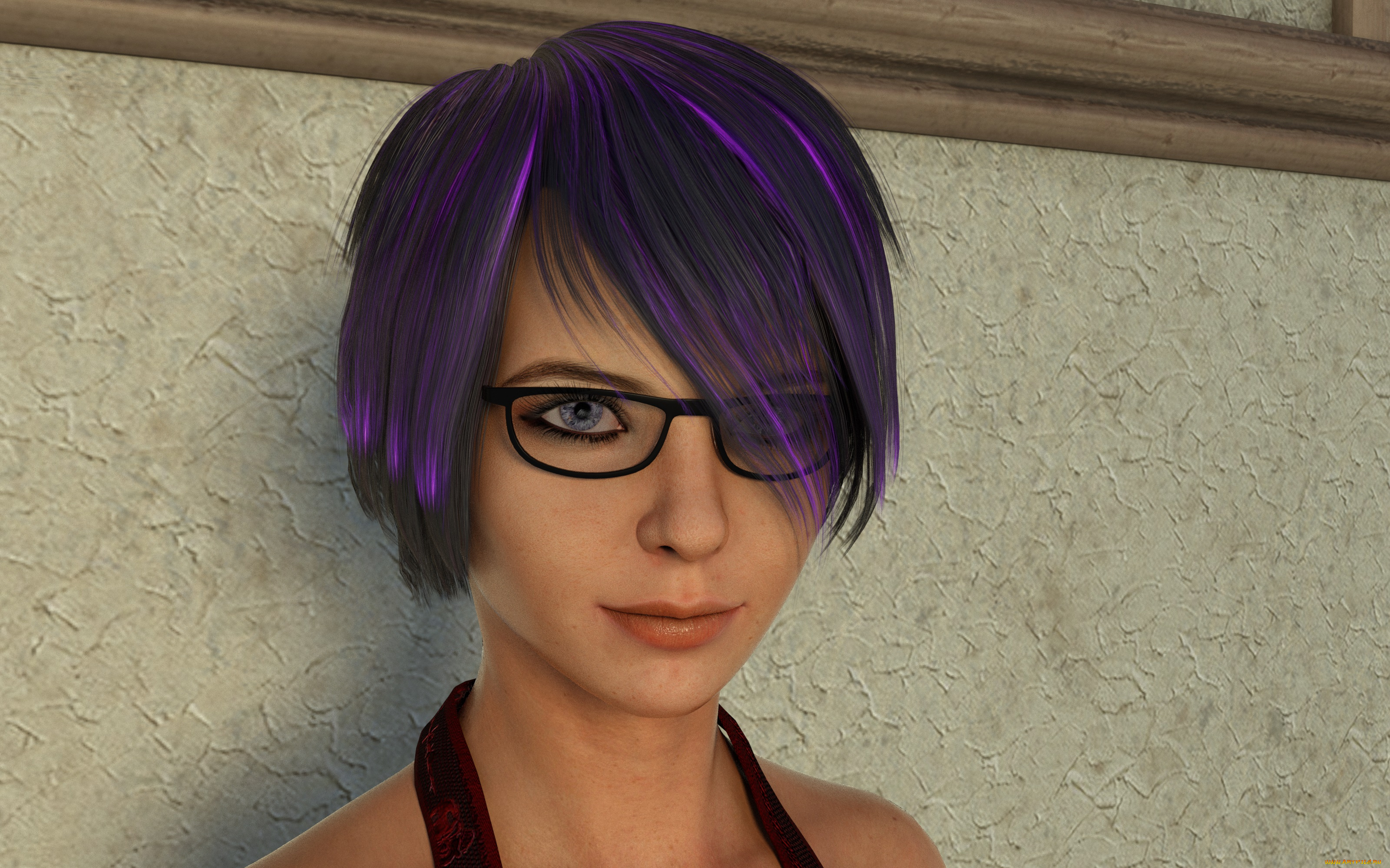 3д, графика, портрет, , portraits, очки, девушка, взгляд, фон