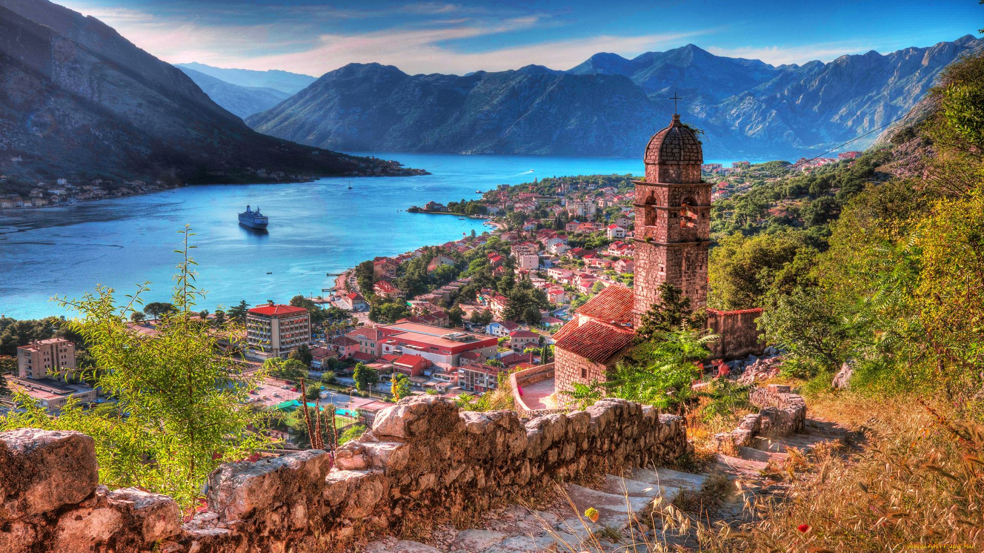 города, -, католические, соборы, , костелы, , аббатства, городской, дом, Черногория, горная, церковь