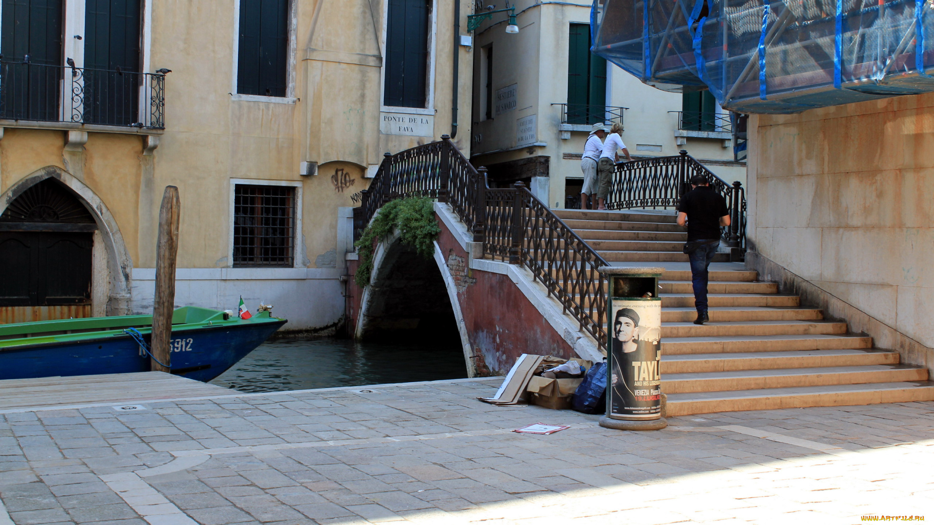 города, венеция, , италия, канал, мостик