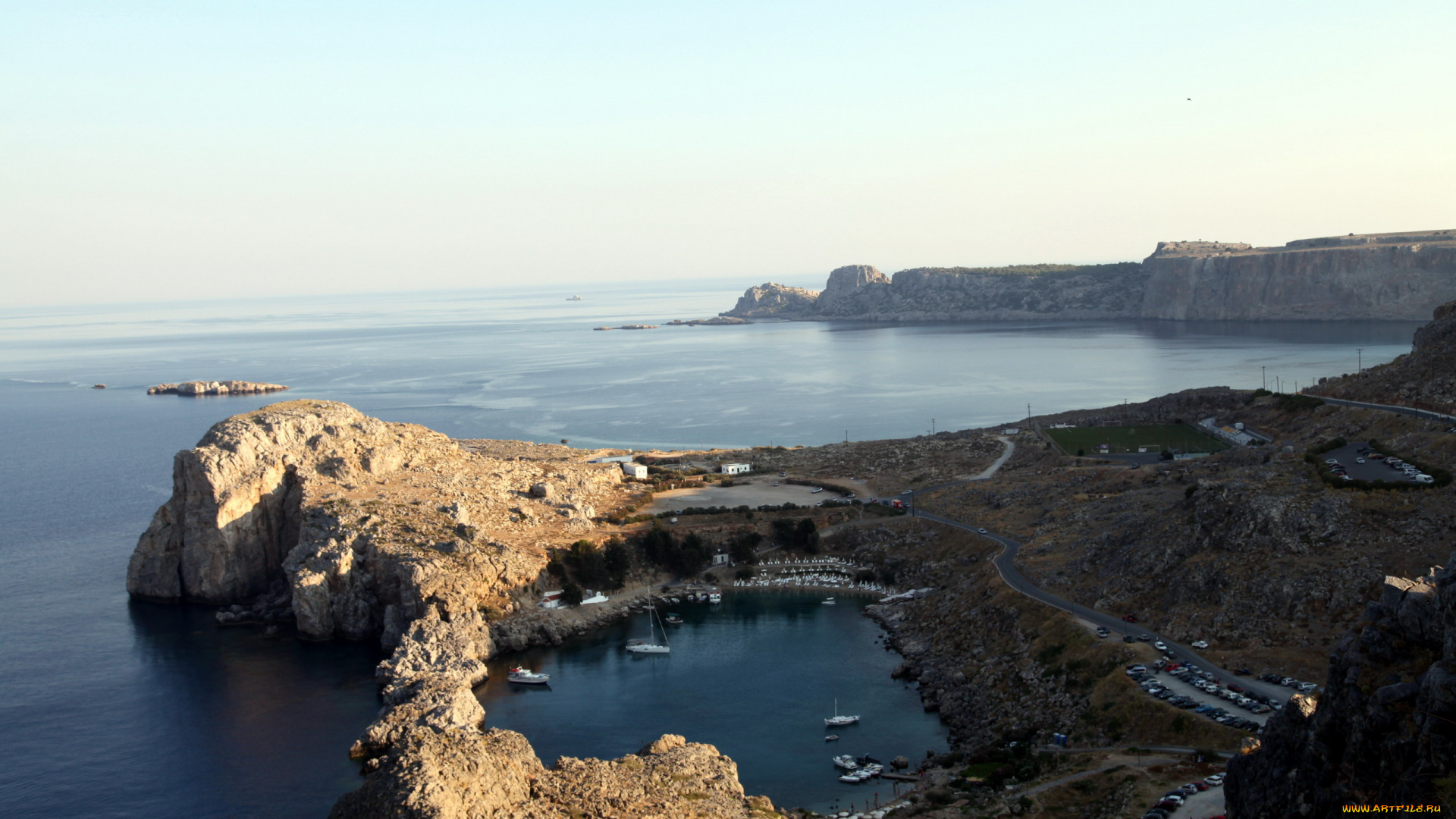 природа, побережье, море, залив, скалы