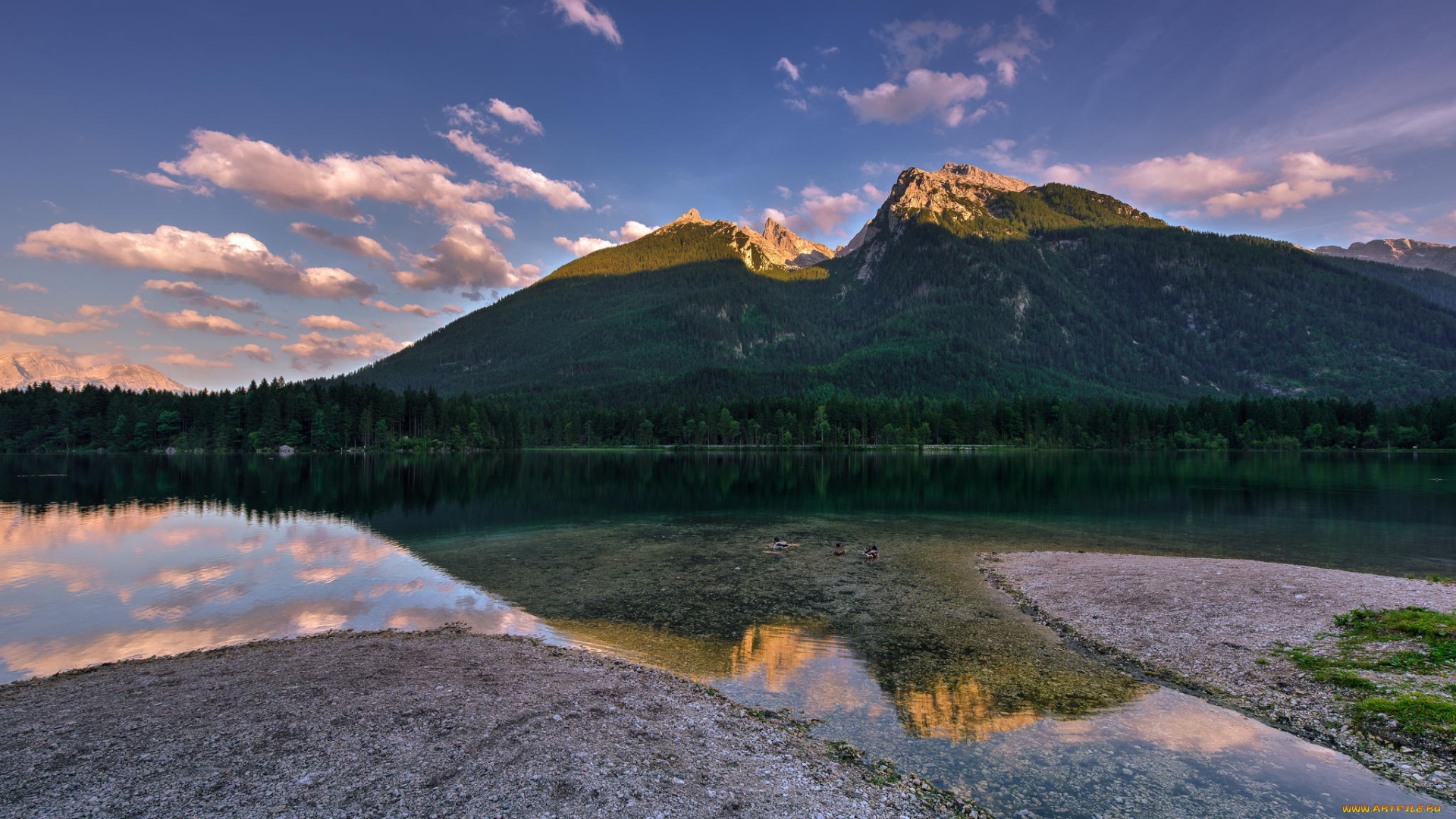 природа, реки, озера, отражение, озеро, лес, гора