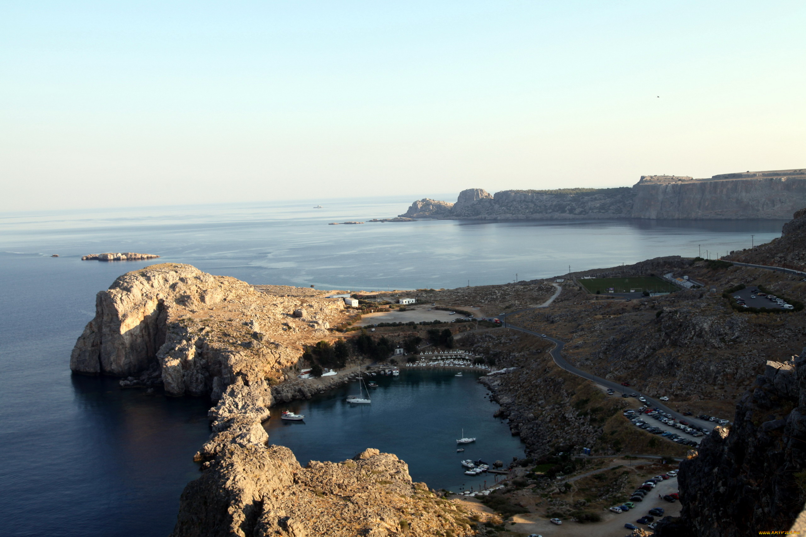 природа, побережье, море, залив, скалы