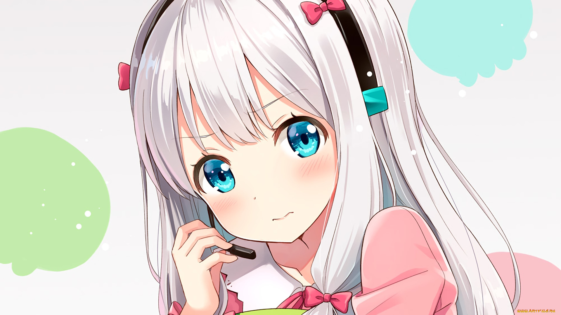 аниме, eromanga-sensei, девушка, взгляд, фон